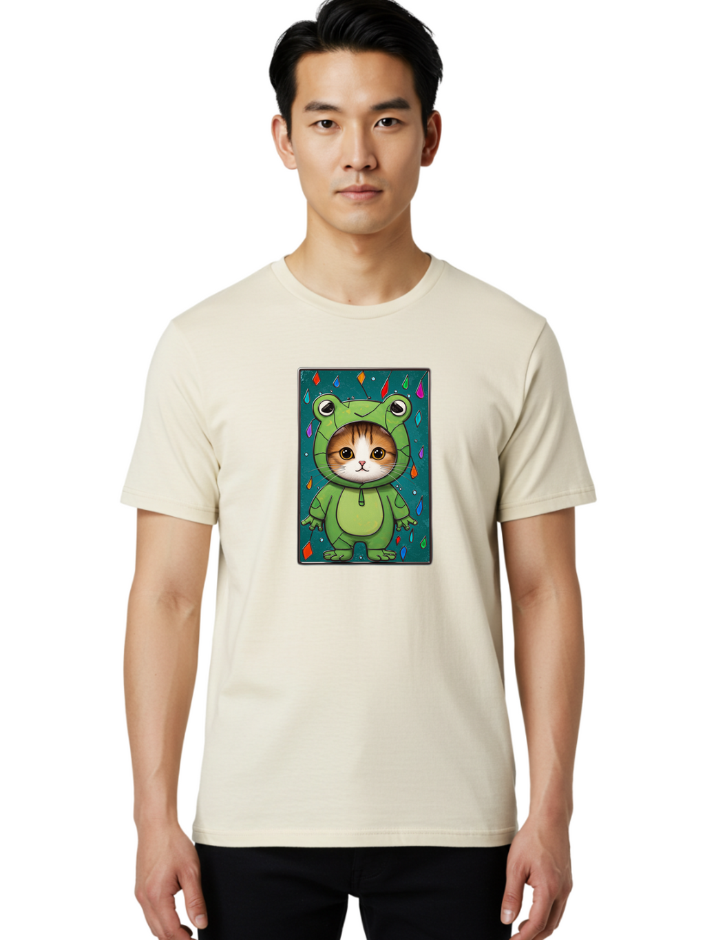Cat-In-Frog-Costume-6 Men'S Graphic Tee, 100% Cotton, Comfortable Casual Summer Wear, Machine Washable, Vintage Camera, Old Camera, Antique Camera, Black Camera, Classic Photography, Photography Equipment, Nostalgic Device, Film Camera, Bak203
