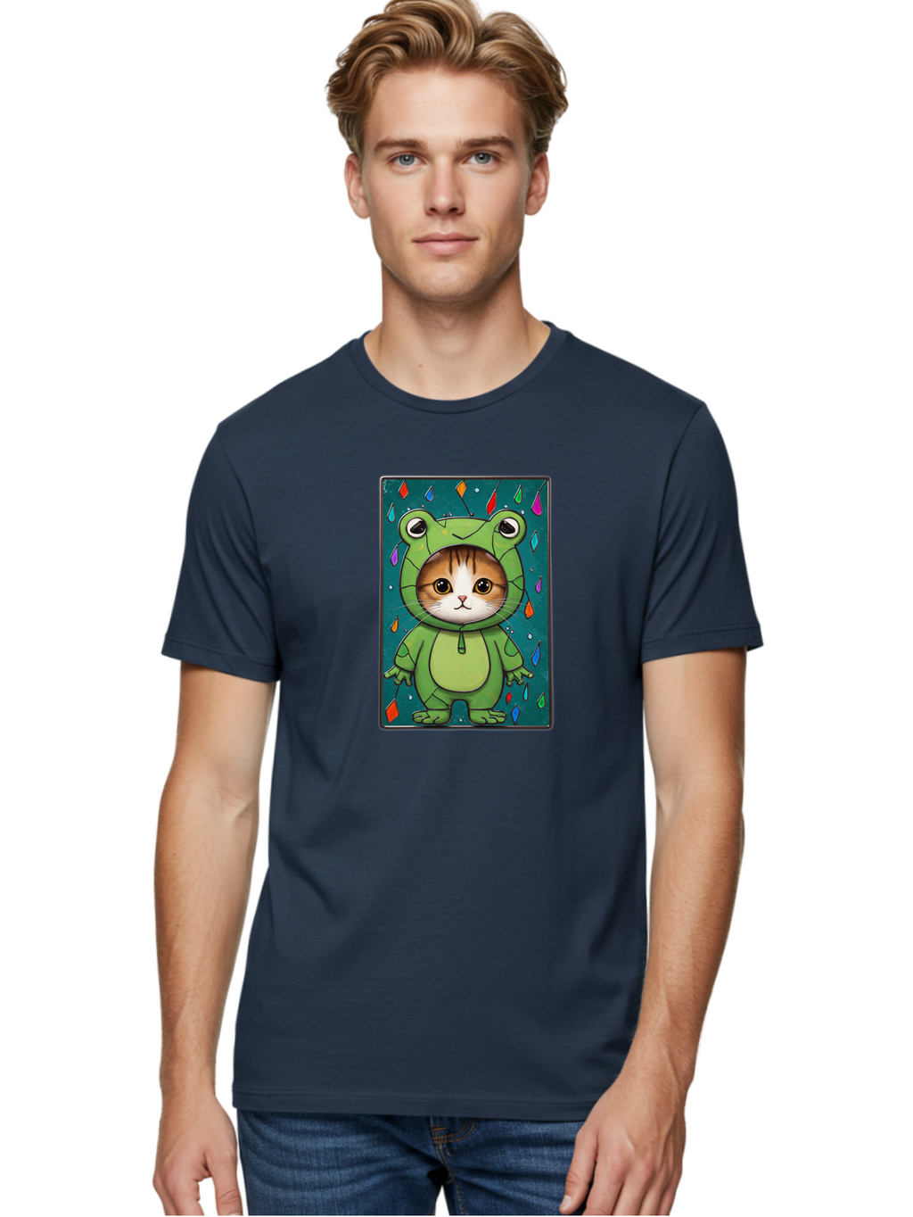Cat-In-Frog-Costume-6 Men'S Graphic Tee, 100% Cotton, Comfortable Casual Summer Wear, Machine Washable, Vintage Camera, Old Camera, Antique Camera, Black Camera, Classic Photography, Photography Equipment, Nostalgic Device, Film Camera, Bak203