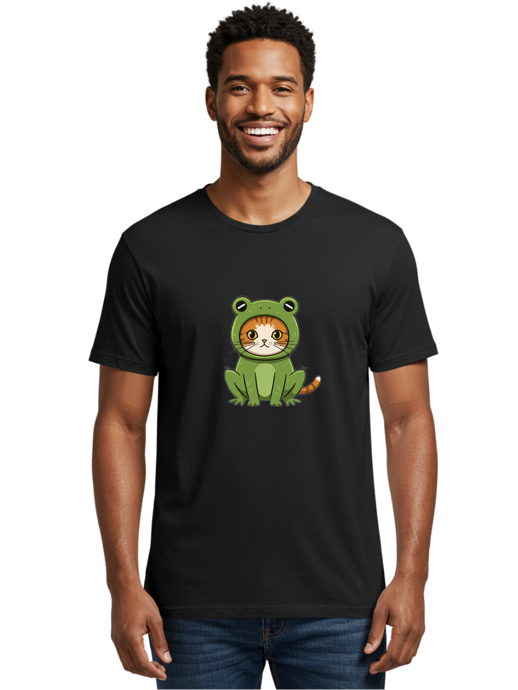 Cat-In-Frog-Costume-7 Men'S Graphic Tee, 100% Cotton, Comfortable Casual Summer Wear, Machine Washable, Vintage Camera, Old Camera, Antique Camera, Black Camera, Classic Photography, Photography Equipment, Nostalgic Device, Film Camera, Bak204
