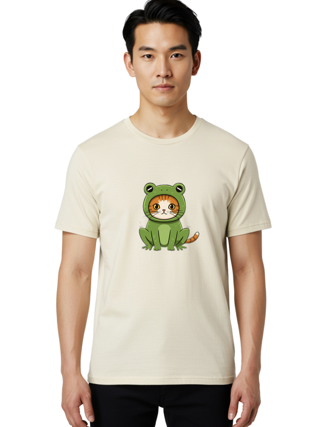 Cat-In-Frog-Costume-7 Men'S Graphic Tee, 100% Cotton, Comfortable Casual Summer Wear, Machine Washable, Vintage Camera, Old Camera, Antique Camera, Black Camera, Classic Photography, Photography Equipment, Nostalgic Device, Film Camera, Bak204