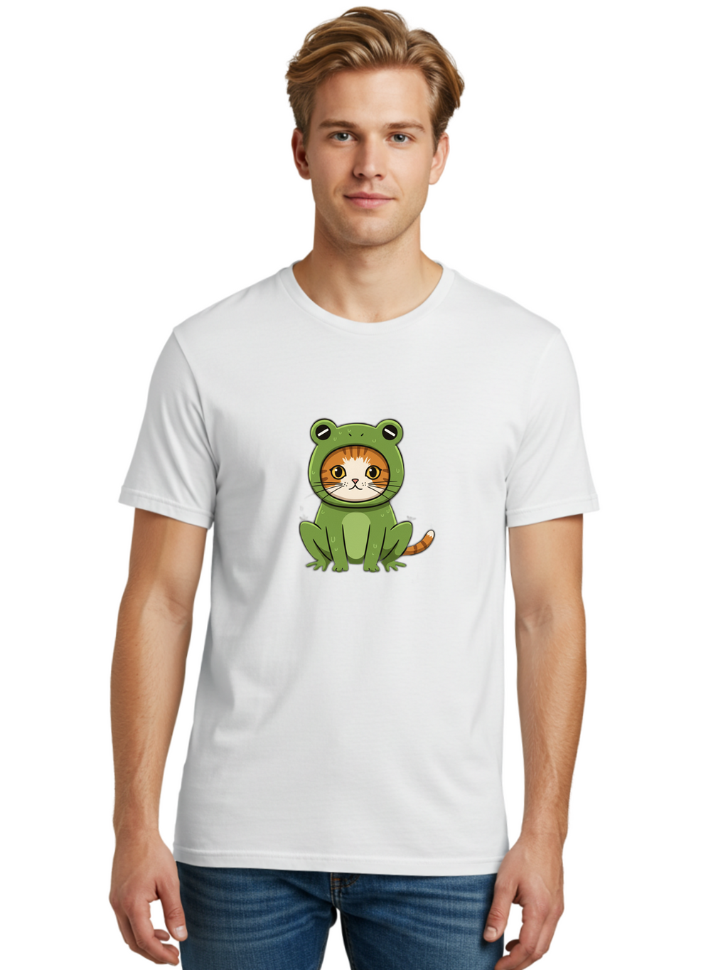 Cat-In-Frog-Costume-7 Men'S Graphic Tee, 100% Cotton, Comfortable Casual Summer Wear, Machine Washable, Vintage Camera, Old Camera, Antique Camera, Black Camera, Classic Photography, Photography Equipment, Nostalgic Device, Film Camera, Bak204