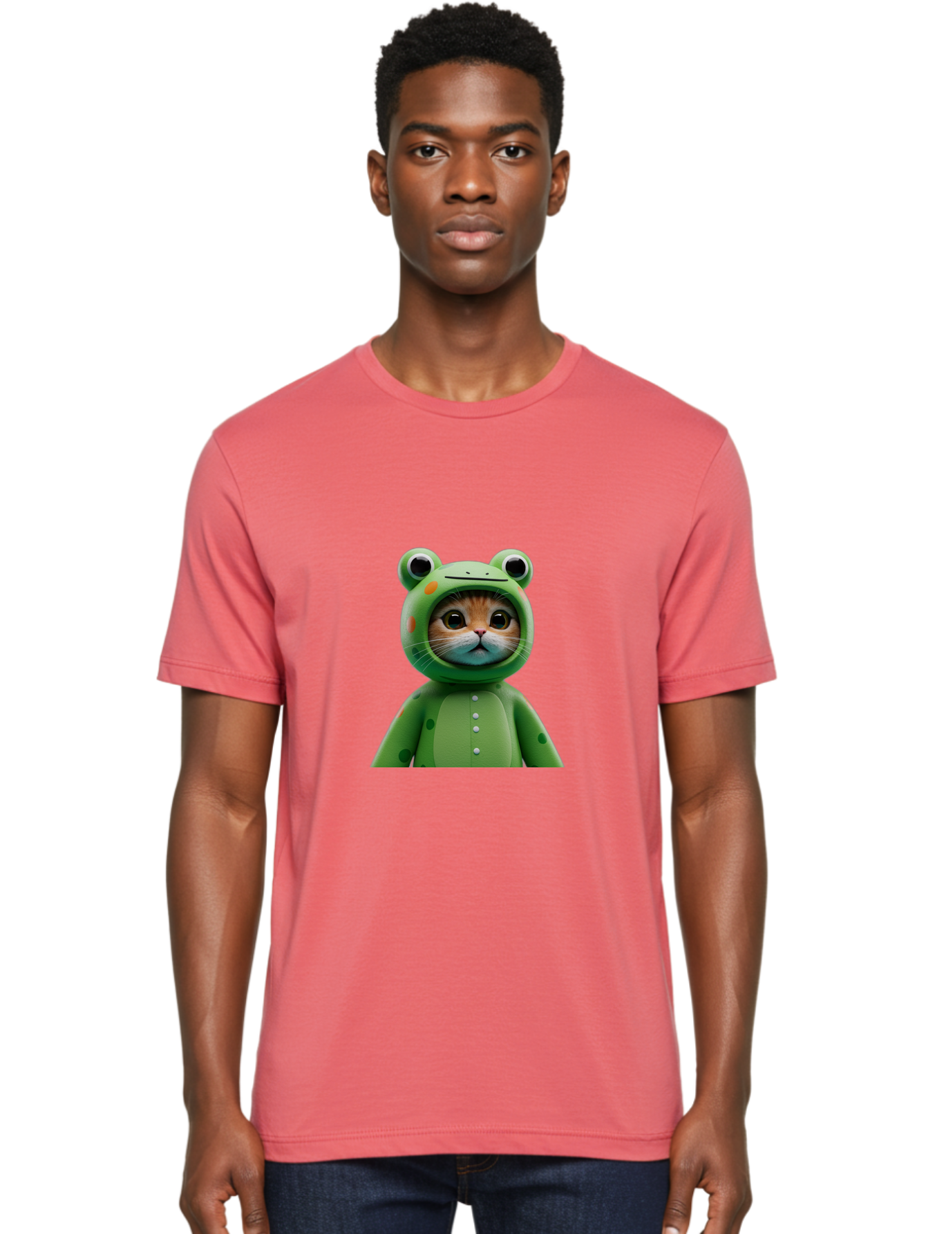 Cat-In-Frog-Costume Men'S Graphic Tee, 100% Cotton, Comfortable Casual Summer Wear, Machine Washable, Vintage Camera, Old Camera, Antique Camera, Black Camera, Classic Photography, Photography Equipment, Nostalgic Device, Film Camera, Bak205
