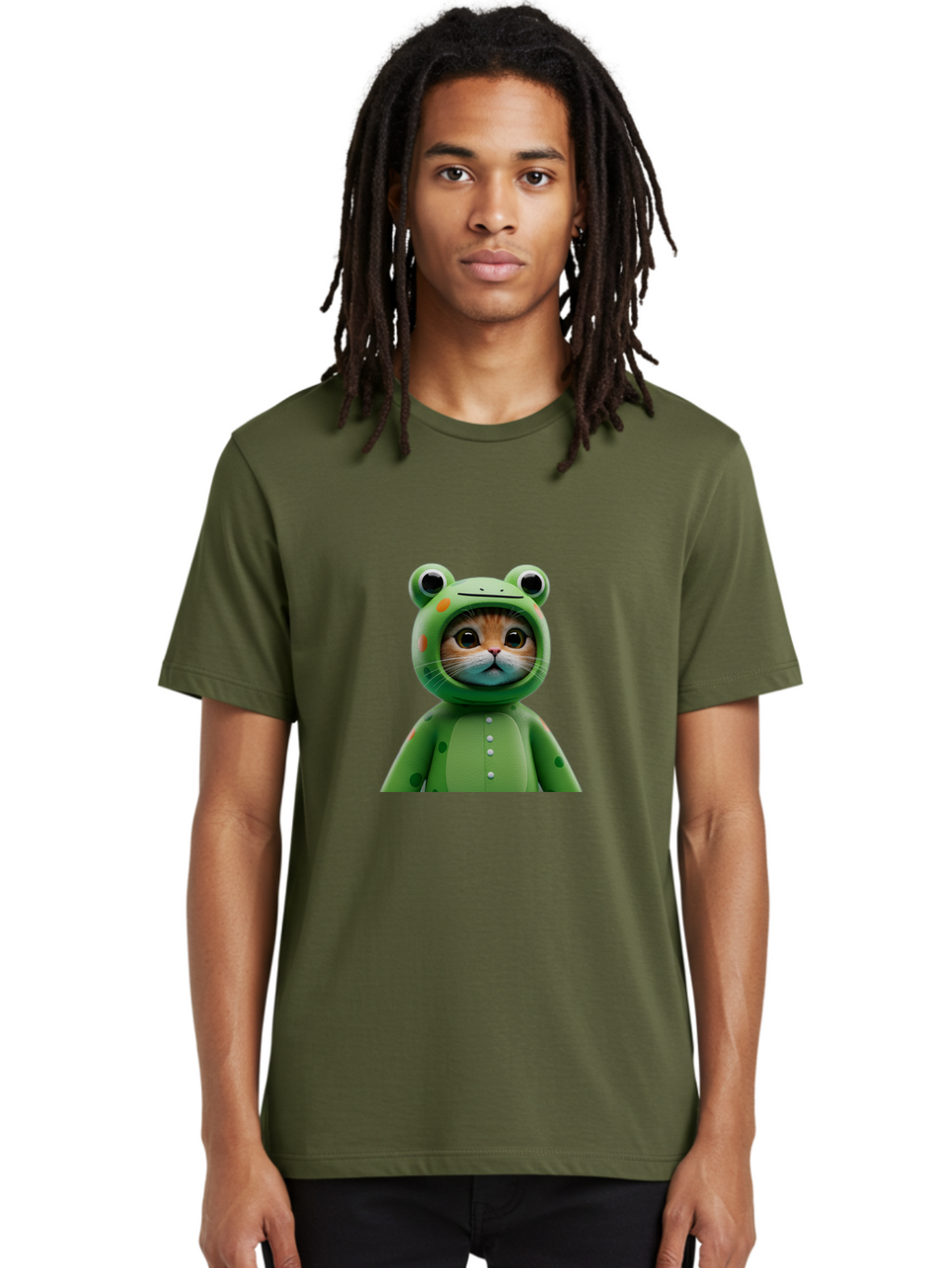 Cat-In-Frog-Costume Men'S Graphic Tee, 100% Cotton, Comfortable Casual Summer Wear, Machine Washable, Vintage Camera, Old Camera, Antique Camera, Black Camera, Classic Photography, Photography Equipment, Nostalgic Device, Film Camera, Bak205