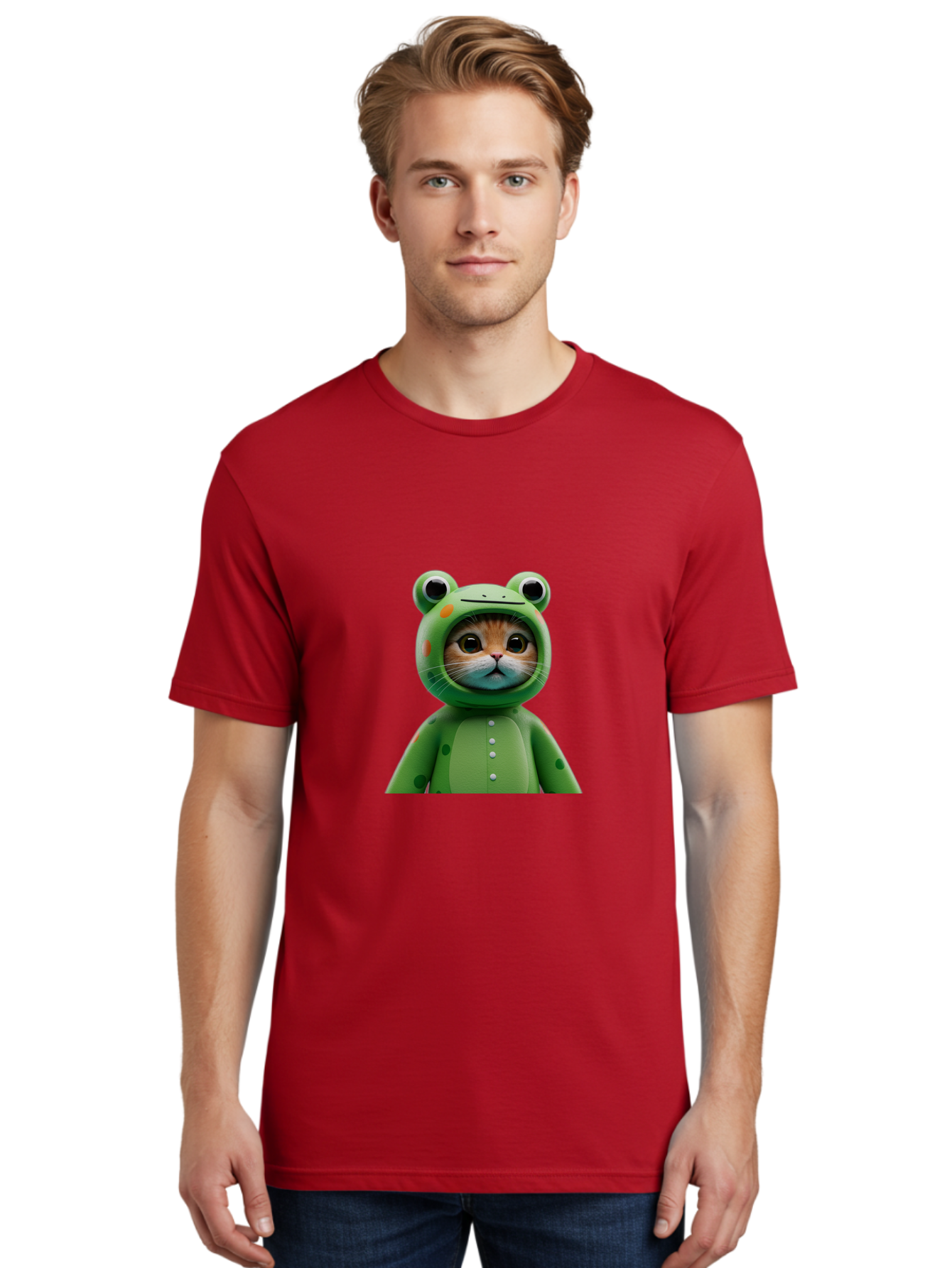 Cat-In-Frog-Costume Men'S Graphic Tee, 100% Cotton, Comfortable Casual Summer Wear, Machine Washable, Vintage Camera, Old Camera, Antique Camera, Black Camera, Classic Photography, Photography Equipment, Nostalgic Device, Film Camera, Bak205