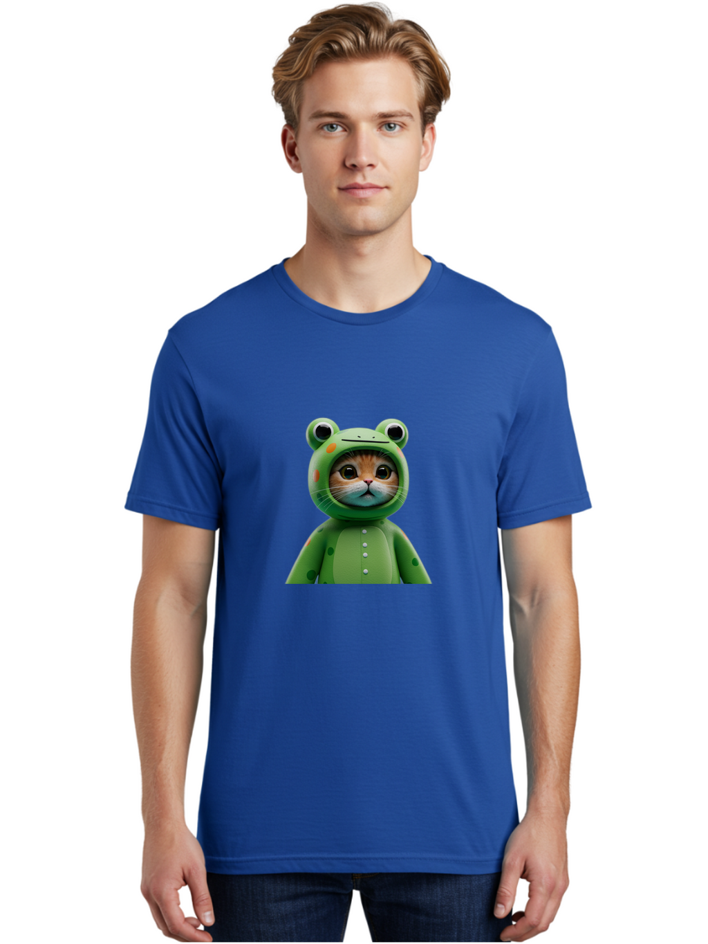 Cat-In-Frog-Costume Men'S Graphic Tee, 100% Cotton, Comfortable Casual Summer Wear, Machine Washable, Vintage Camera, Old Camera, Antique Camera, Black Camera, Classic Photography, Photography Equipment, Nostalgic Device, Film Camera, Bak205