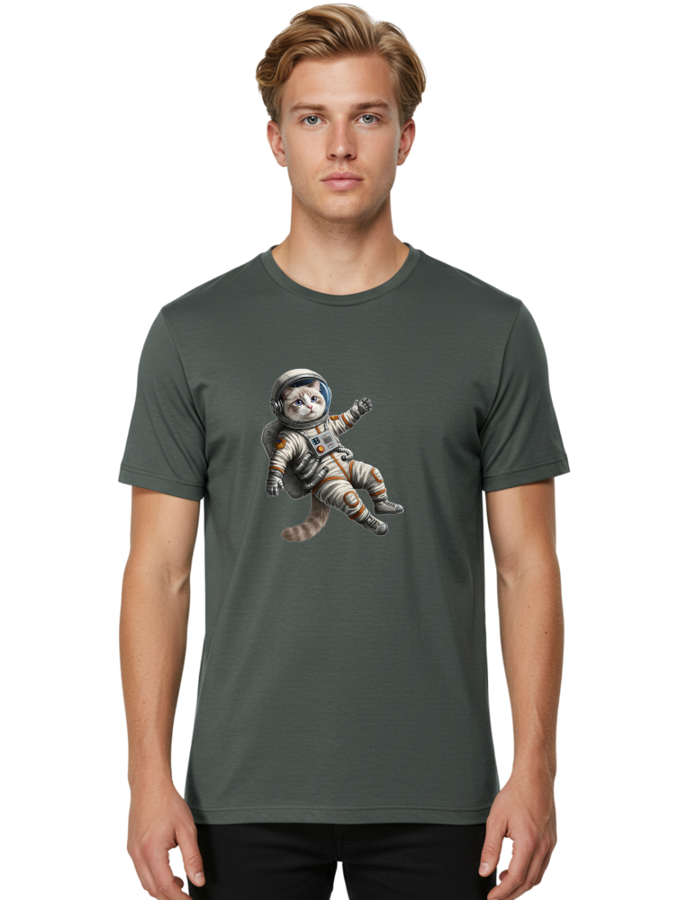 Cat-In-Space-Suit Men'S Graphic Tee, 100% Cotton, Comfortable Casual Summer Wear, Machine Washable, Vintage Camera, Old Camera, Antique Camera, Black Camera, Classic Photography, Photography Equipment, Nostalgic Device, Film Camera, Camera Art Bak207