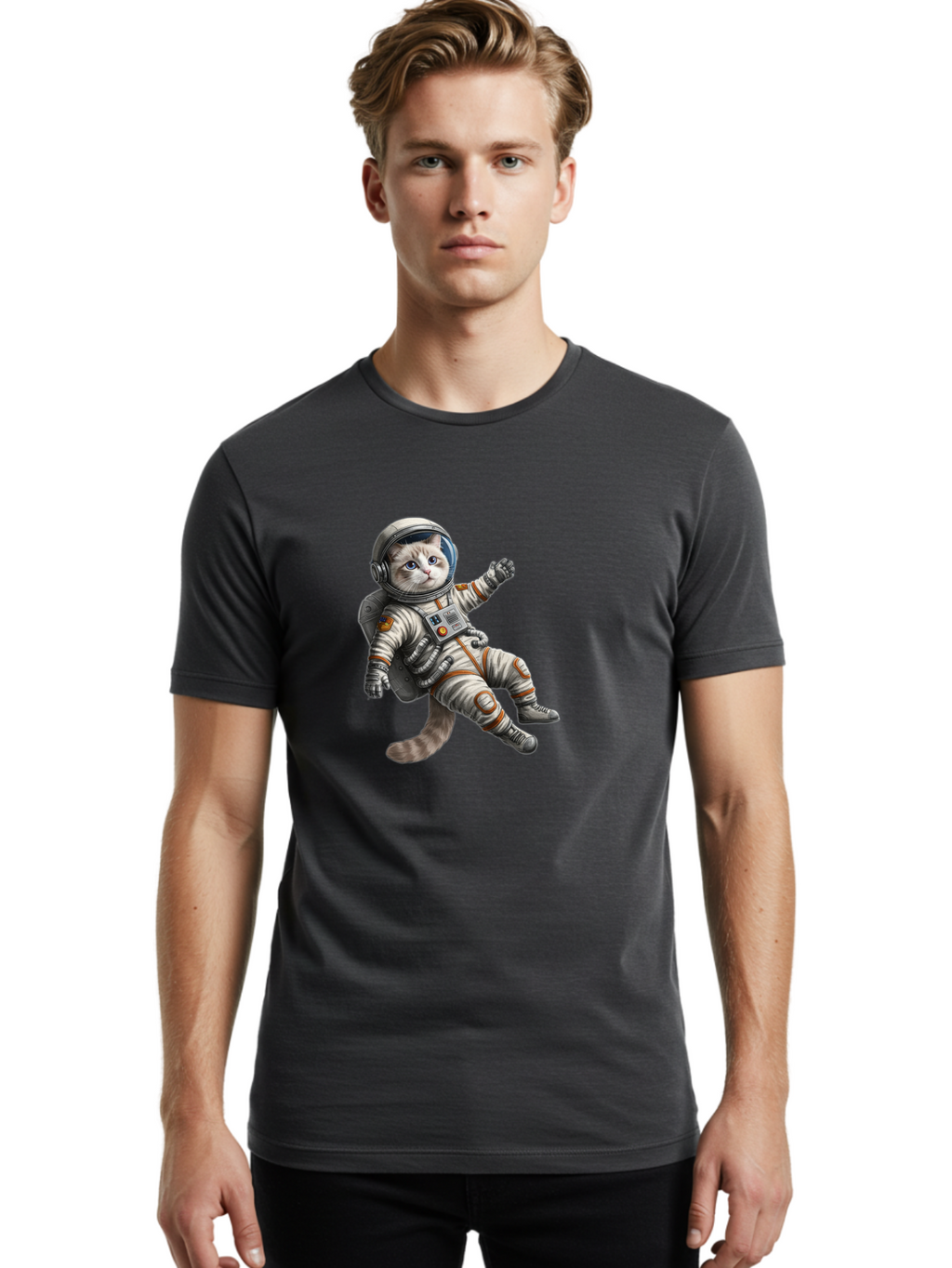 Cat-In-Space-Suit Men'S Graphic Tee, 100% Cotton, Comfortable Casual Summer Wear, Machine Washable, Vintage Camera, Old Camera, Antique Camera, Black Camera, Classic Photography, Photography Equipment, Nostalgic Device, Film Camera, Camera Art Bak207