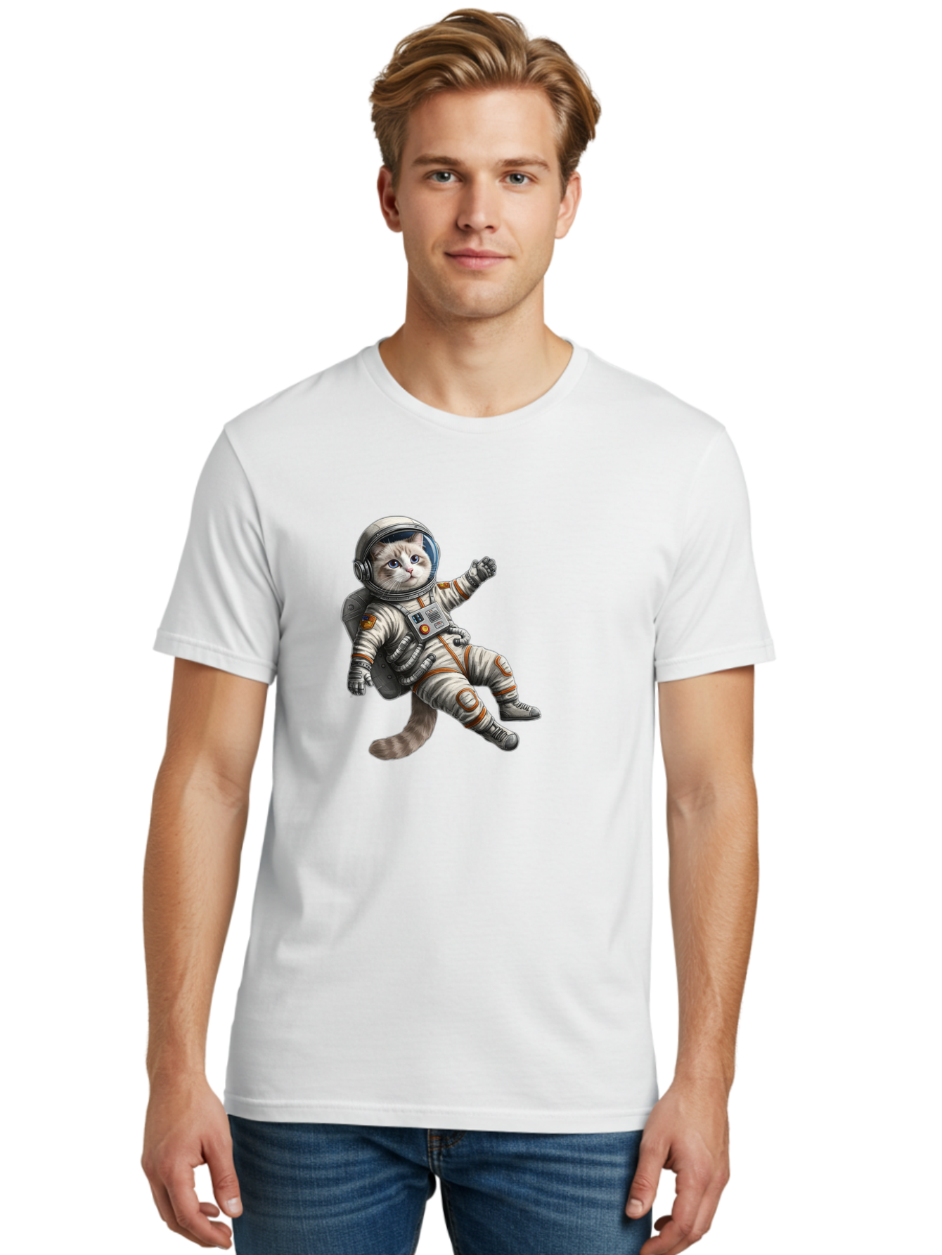 Cat-In-Space-Suit Men'S Graphic Tee, 100% Cotton, Comfortable Casual Summer Wear, Machine Washable, Vintage Camera, Old Camera, Antique Camera, Black Camera, Classic Photography, Photography Equipment, Nostalgic Device, Film Camera, Camera Art Bak207