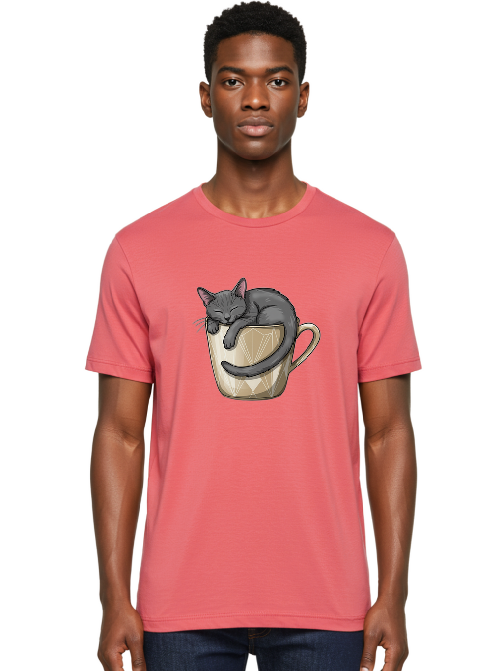 Cat-In-Tea-Cup Men'S Graphic Tee, 100% Cotton, Comfortable Casual Summer Wear, Machine Washable, Vintage Camera, Old Camera, Antique Camera, Black Camera, Classic Photography, Photography Equipment, Nostalgic Device, Film Camera, Camera Art Bak211