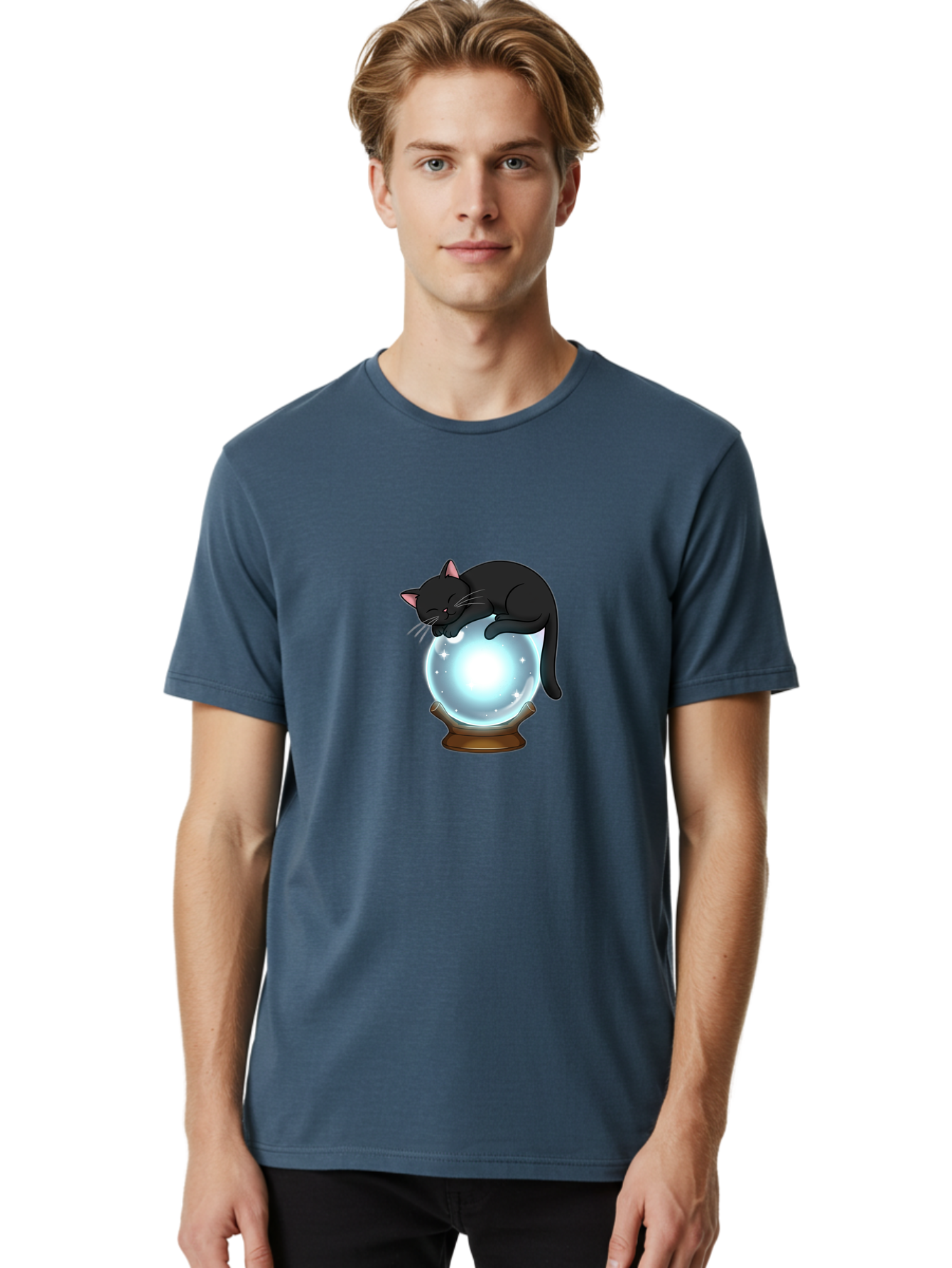 Cat-On-Crystal-Ball Men'S Graphic Tee, 100% Cotton, Comfortable Casual Summer Wear, Machine Washable, Vintage Camera, Old Camera, Antique Camera, Black Camera, Classic Photography, Photography Equipment, Nostalgic Device, Film Camera, Bak214
