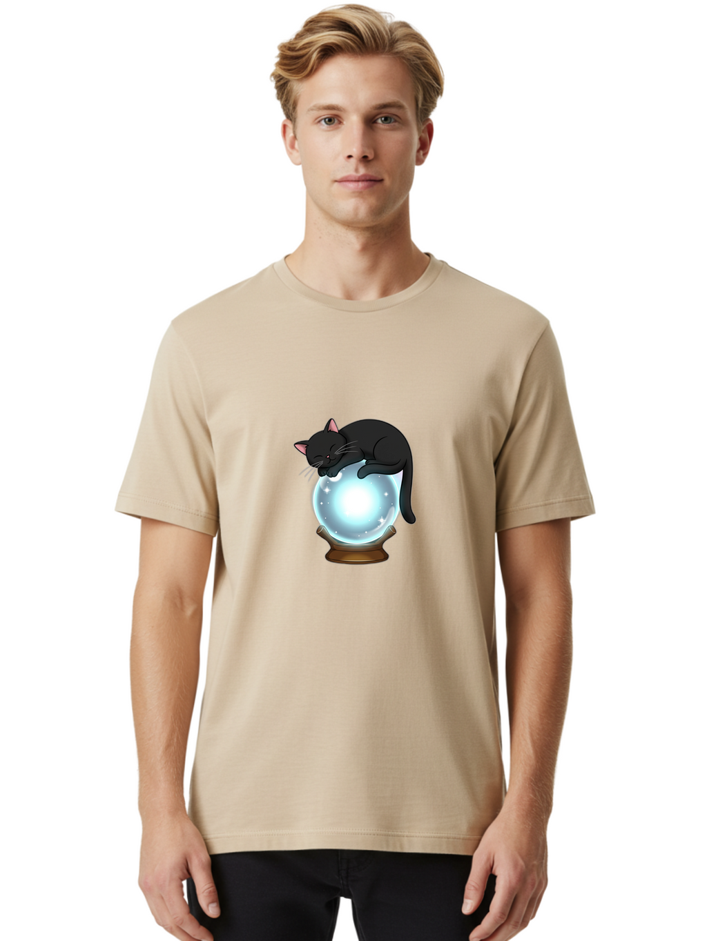 Cat-On-Crystal-Ball Men'S Graphic Tee, 100% Cotton, Comfortable Casual Summer Wear, Machine Washable, Vintage Camera, Old Camera, Antique Camera, Black Camera, Classic Photography, Photography Equipment, Nostalgic Device, Film Camera, Bak214