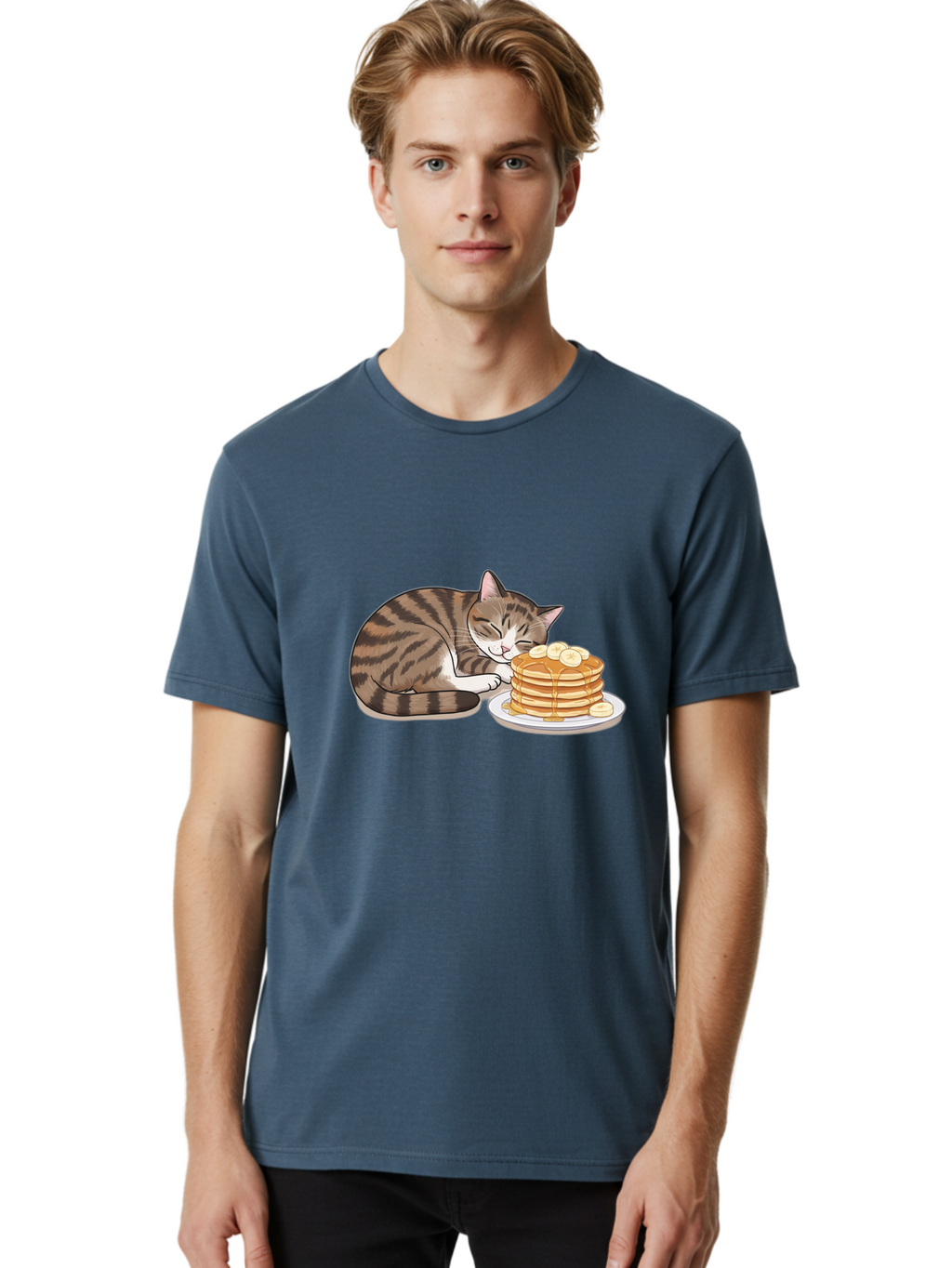 Cat-Pancakes Men'S Graphic Tee, 100% Cotton, Comfortable Casual Summer Wear, Machine Washable, Vintage Camera, Old Camera, Antique Camera, Black Camera, Classic Photography, Photography Equipment, Nostalgic Device, Film Camera, Camera Art Bak215