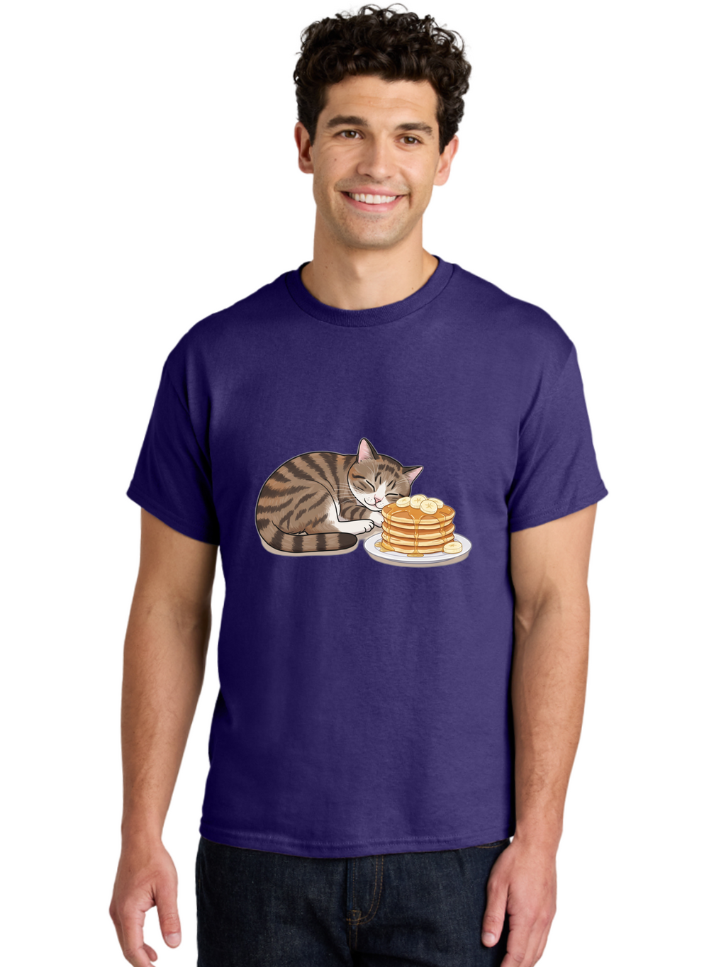 Cat-Pancakes Men'S Graphic Tee, 100% Cotton, Comfortable Casual Summer Wear, Machine Washable, Vintage Camera, Old Camera, Antique Camera, Black Camera, Classic Photography, Photography Equipment, Nostalgic Device, Film Camera, Camera Art Bak215