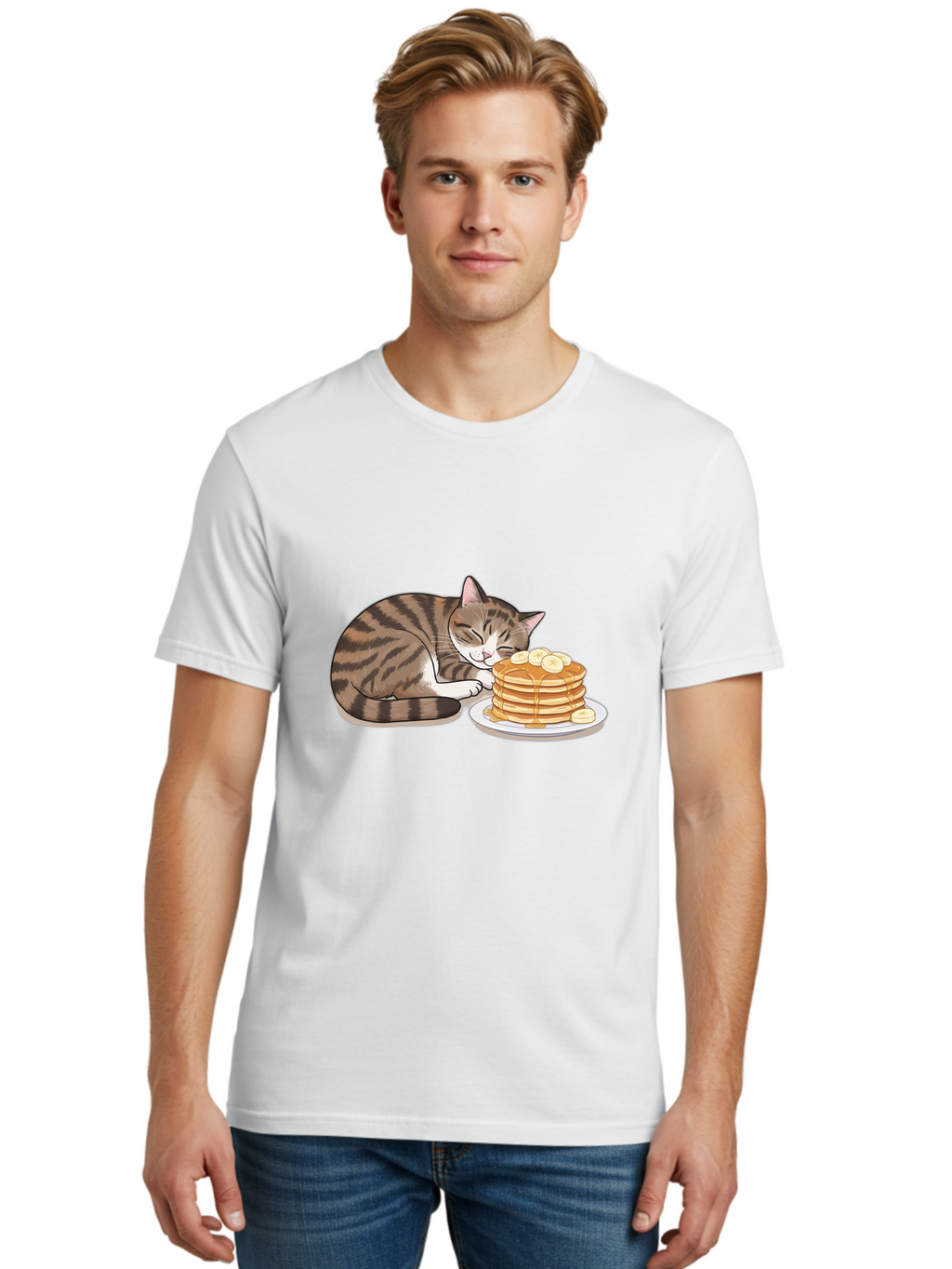 Cat-Pancakes Men'S Graphic Tee, 100% Cotton, Comfortable Casual Summer Wear, Machine Washable, Vintage Camera, Old Camera, Antique Camera, Black Camera, Classic Photography, Photography Equipment, Nostalgic Device, Film Camera, Camera Art Bak215