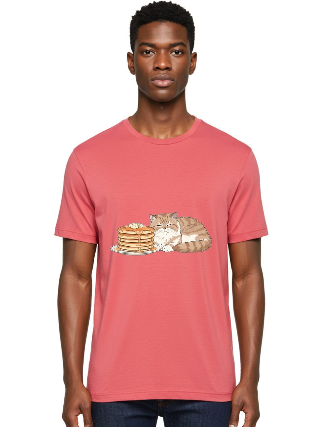 Cat-Sleeping-Beside-Pancakes Men'S Graphic Tee, 100% Cotton, Comfortable Casual Summer Wear, Machine Washable, Vintage Camera, Old Camera, Antique Camera, Black Camera, Classic Photography, Photography Equipment, Nostalgic Device, Film Camera, Bak216