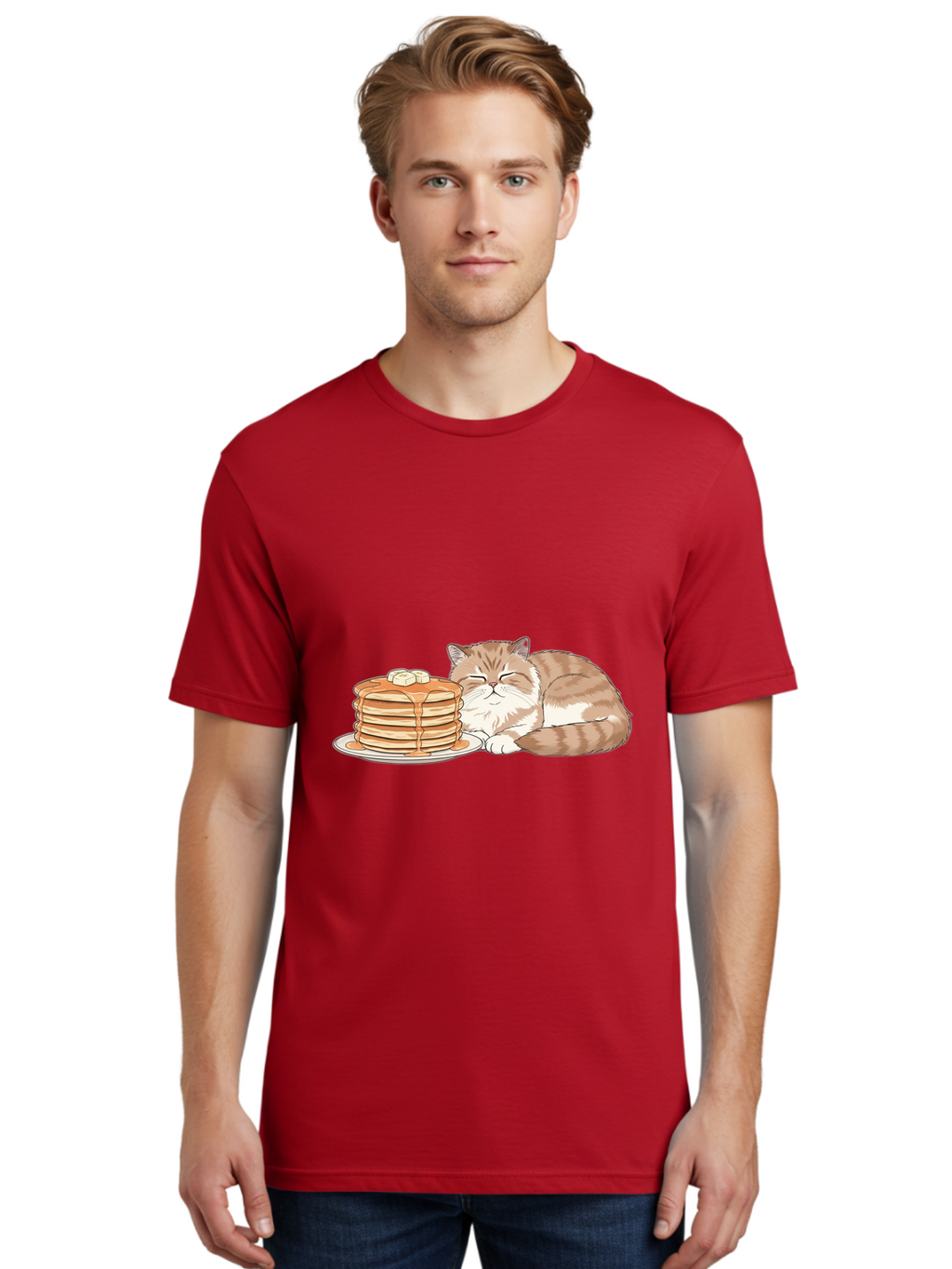 Cat-Sleeping-Beside-Pancakes Men'S Graphic Tee, 100% Cotton, Comfortable Casual Summer Wear, Machine Washable, Vintage Camera, Old Camera, Antique Camera, Black Camera, Classic Photography, Photography Equipment, Nostalgic Device, Film Camera, Bak216