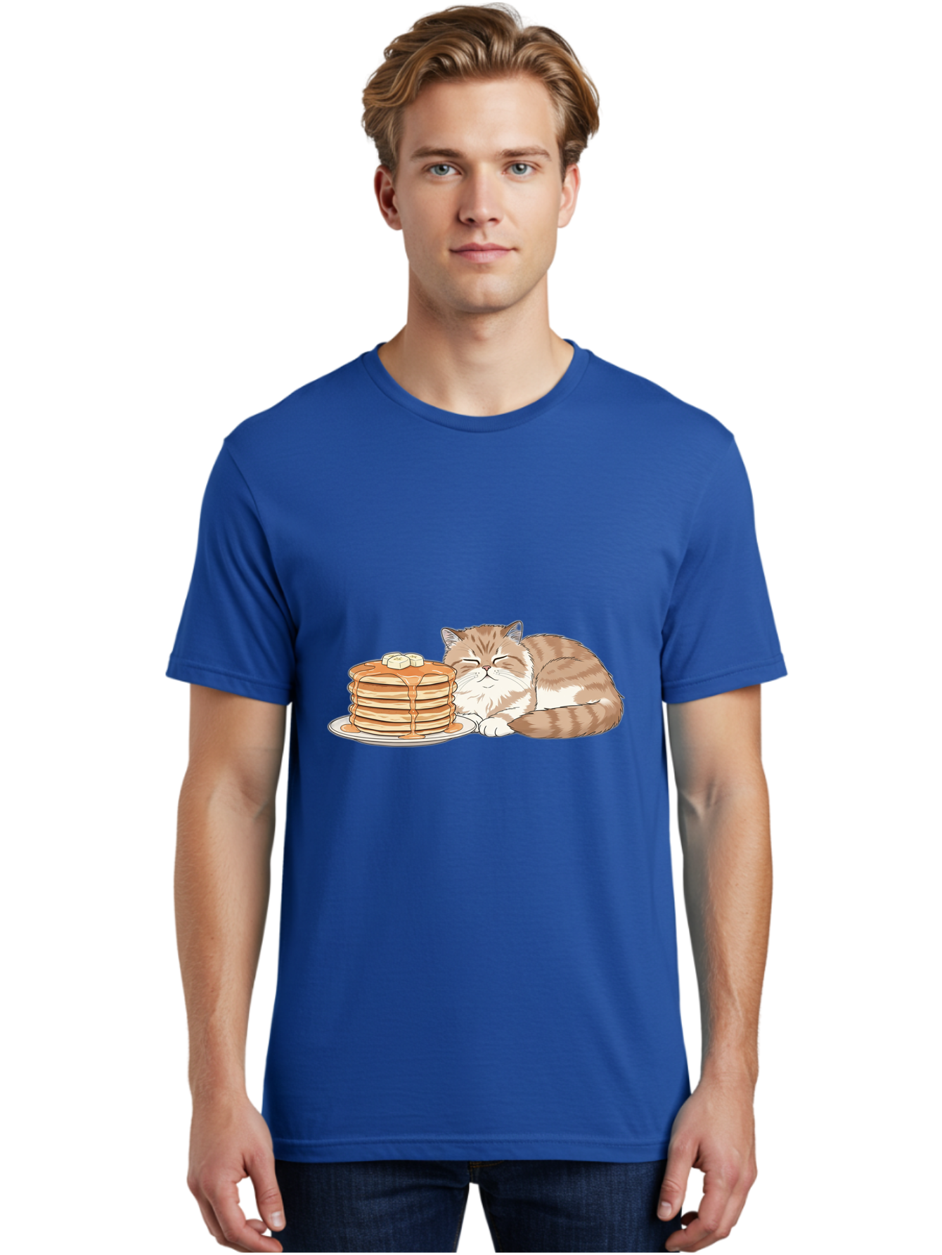 Cat-Sleeping-Beside-Pancakes Men'S Graphic Tee, 100% Cotton, Comfortable Casual Summer Wear, Machine Washable, Vintage Camera, Old Camera, Antique Camera, Black Camera, Classic Photography, Photography Equipment, Nostalgic Device, Film Camera, Bak216