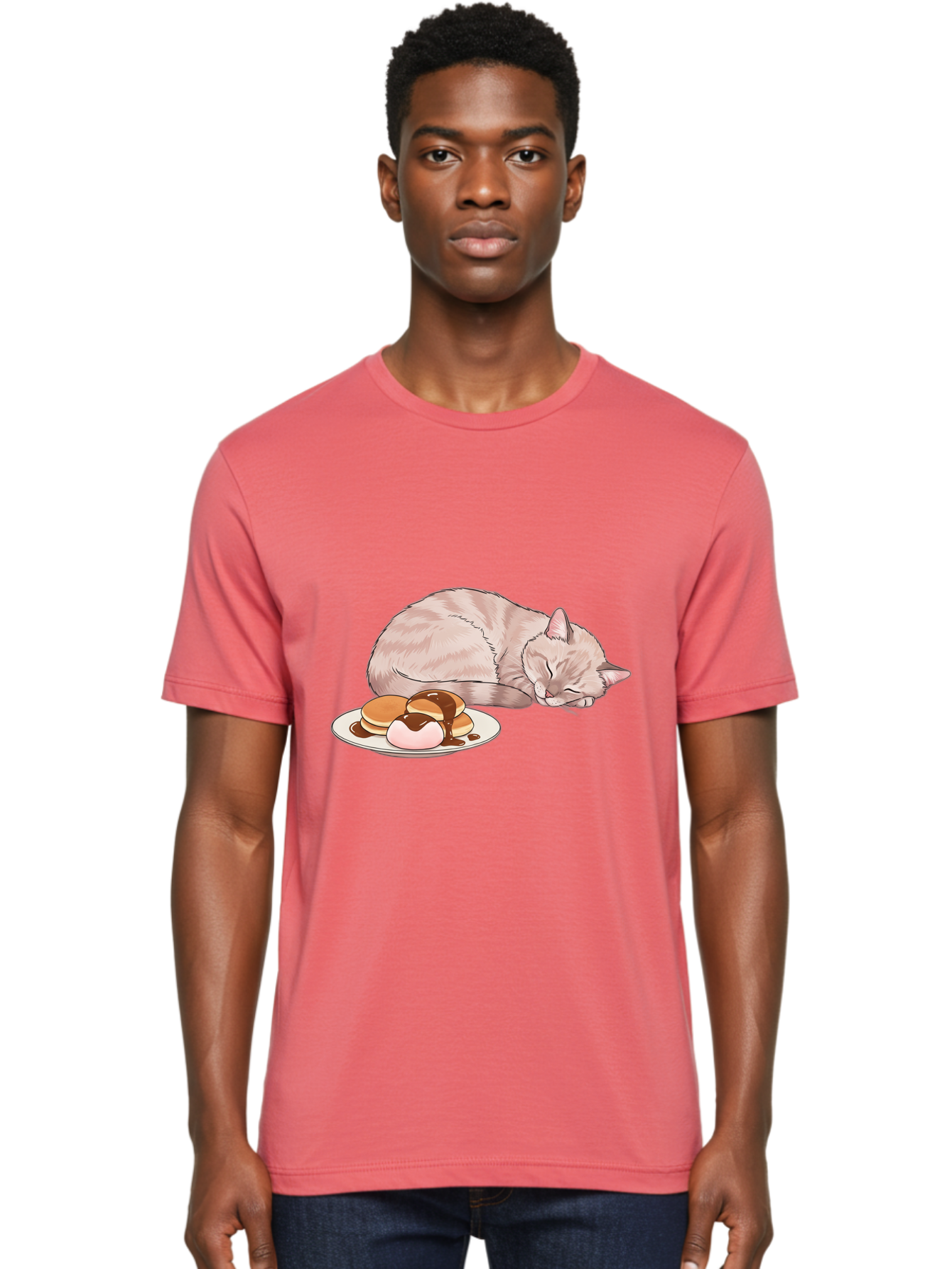 Cat-Sleeping-Near-Pancakes Men'S Graphic Tee, 100% Cotton, Comfortable Casual Summer Wear, Machine Washable, Vintage Camera, Old Camera, Antique Camera, Black Camera, Classic Photography, Photography Equipment, Nostalgic Device, Film Camera, Bak217