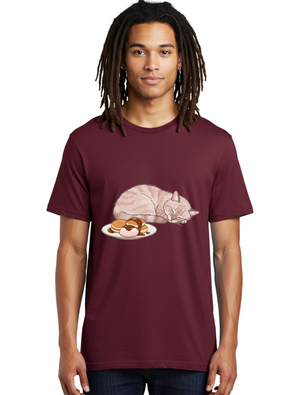 Cat-Sleeping-Near-Pancakes Men'S Graphic Tee, 100% Cotton, Comfortable Casual Summer Wear, Machine Washable, Vintage Camera, Old Camera, Antique Camera, Black Camera, Classic Photography, Photography Equipment, Nostalgic Device, Film Camera, Bak217