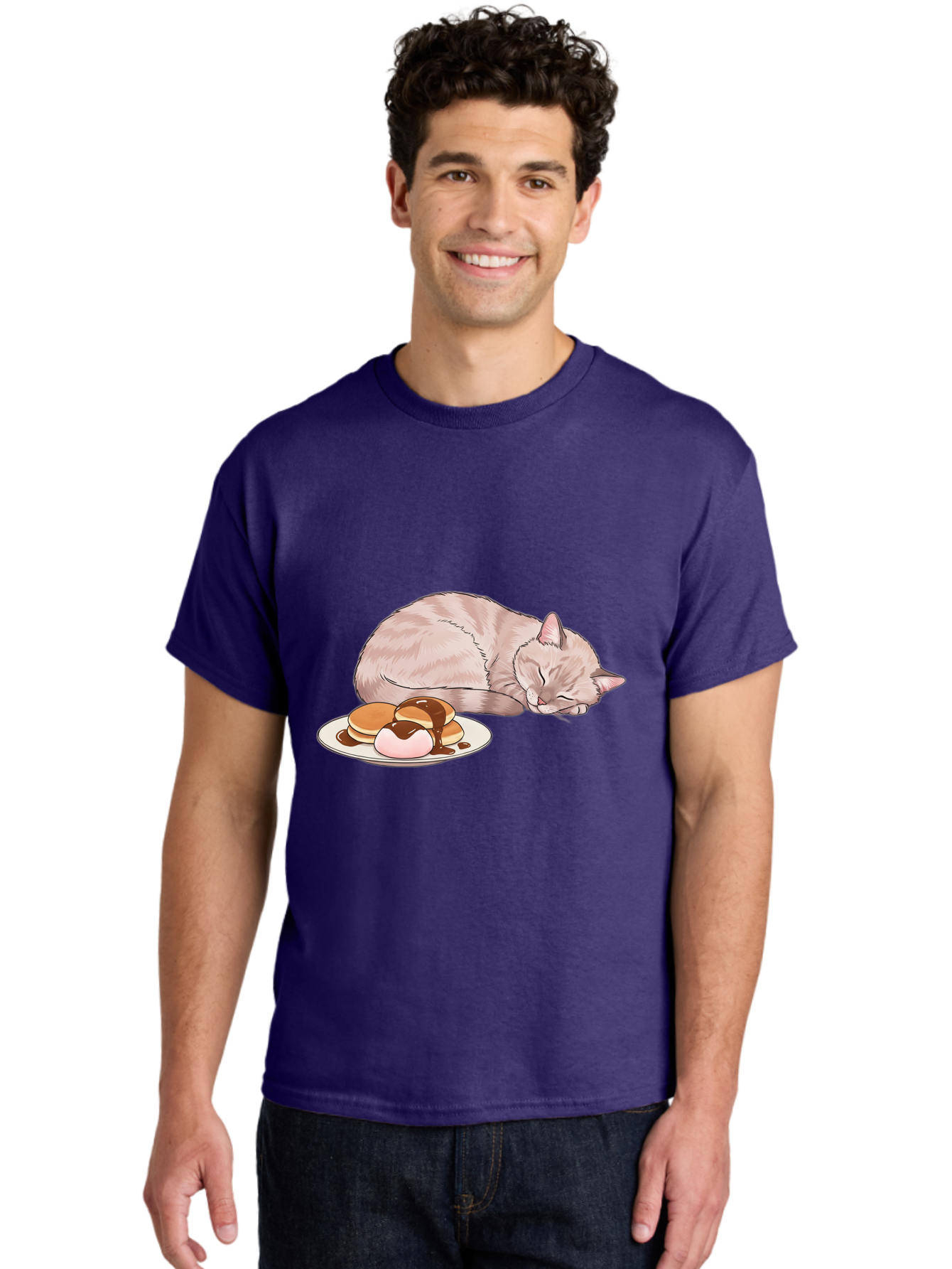 Cat-Sleeping-Near-Pancakes Men'S Graphic Tee, 100% Cotton, Comfortable Casual Summer Wear, Machine Washable, Vintage Camera, Old Camera, Antique Camera, Black Camera, Classic Photography, Photography Equipment, Nostalgic Device, Film Camera, Bak217
