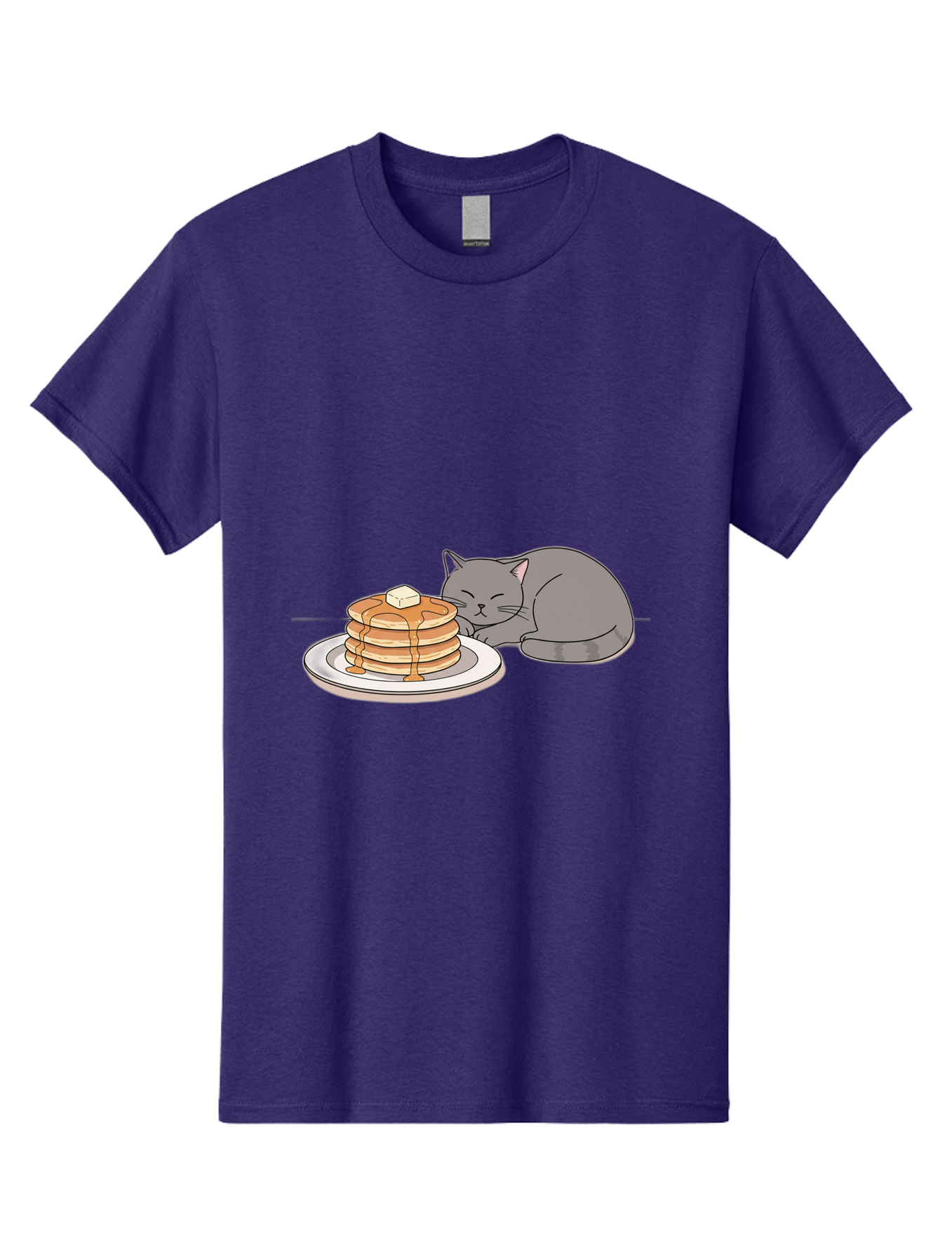 Cat-Sleeping-Next-To-Pancakes-1 Men'S Graphic Tee, 100% Cotton, Comfortable Casual Summer Wear, Machine Washable, Vintage Camera, Old Camera, Antique Camera, Black Camera, Classic Photography, Photography Equipment, Nostalgic Device, Bak218