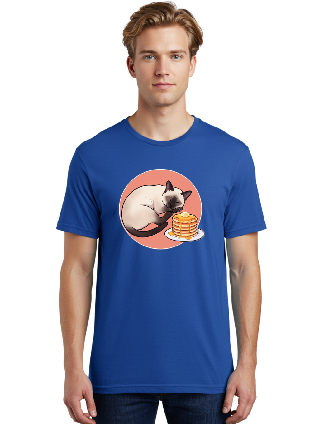 Cat-Sleeping-Next-To-Pancakes Men'S Graphic Tee, 100% Cotton, Comfortable Casual Summer Wear, Machine Washable, Vintage Camera, Old Camera, Antique Camera, Black Camera, Classic Photography, Photography Equipment, Nostalgic Device, Bak219