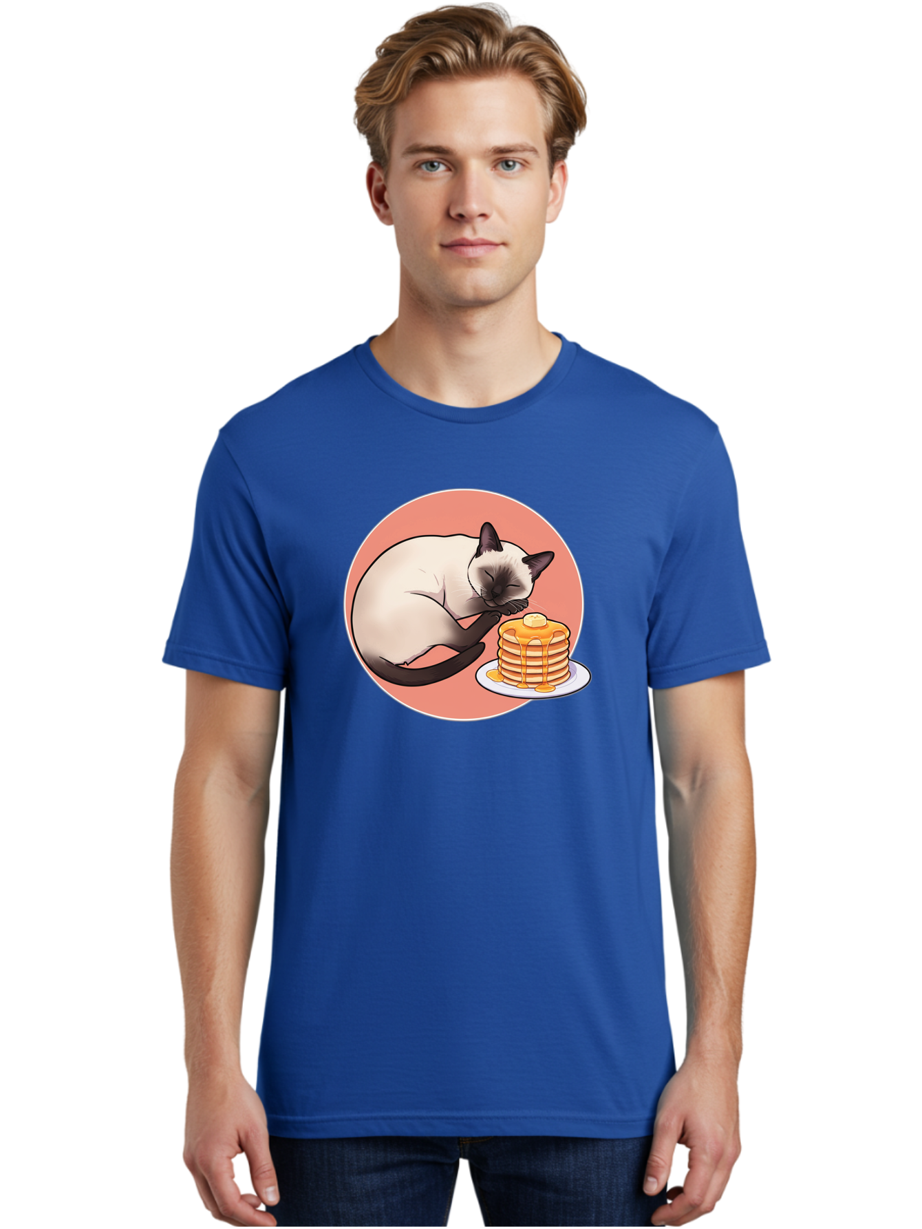 Cat-Sleeping-Next-To-Pancakes Men'S Graphic Tee, 100% Cotton, Comfortable Casual Summer Wear, Machine Washable, Vintage Camera, Old Camera, Antique Camera, Black Camera, Classic Photography, Photography Equipment, Nostalgic Device, Bak219