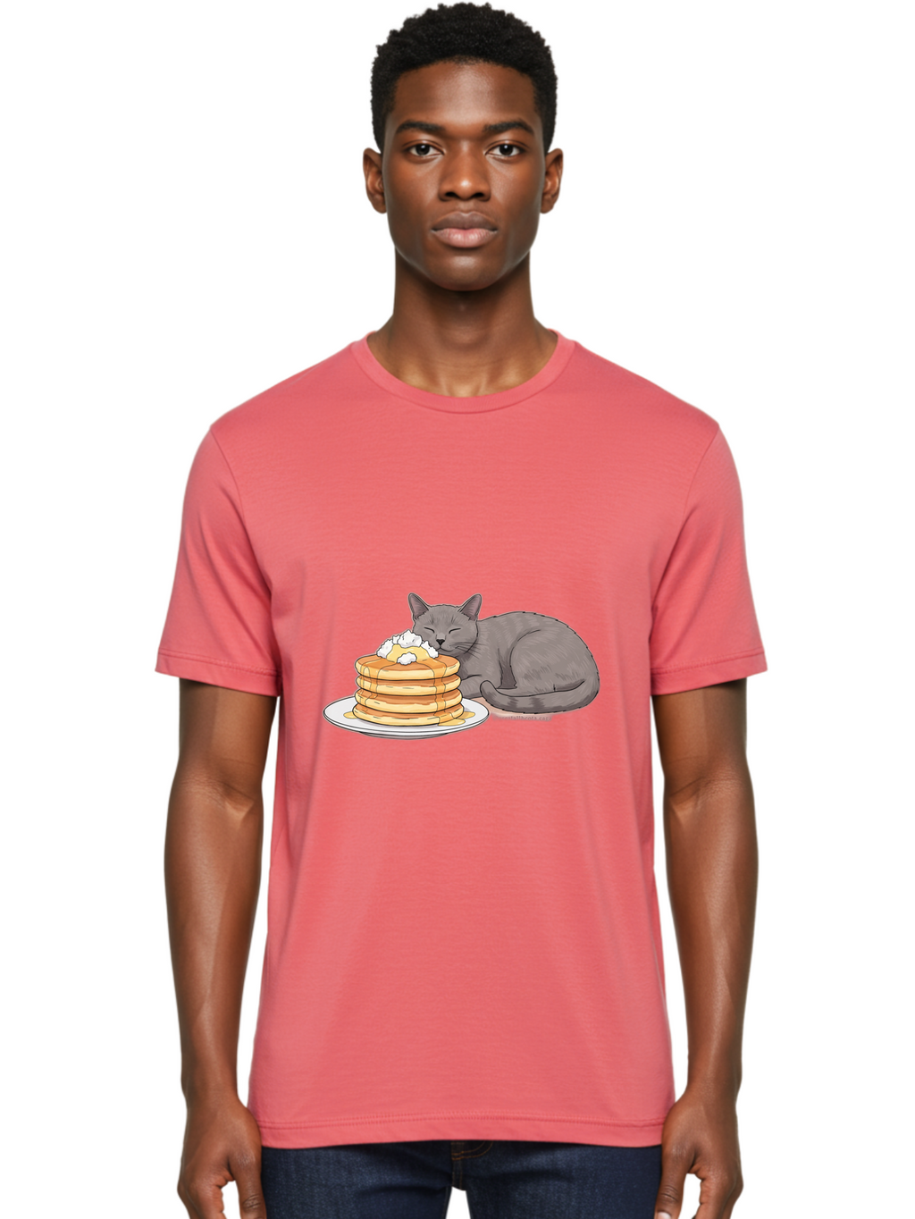 Cat-Sleeping-On-Pancakes-1 Men'S Graphic Tee, 100% Cotton, Comfortable Casual Summer Wear, Machine Washable, Vintage Camera, Old Camera, Antique Camera, Black Camera, Classic Photography, Photography Equipment, Nostalgic Device, Film Camera, Bak220