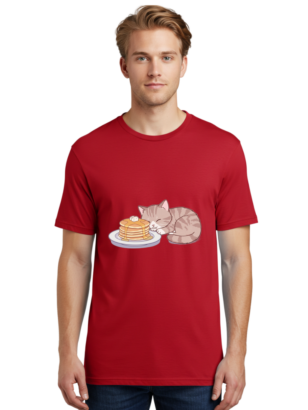 Cat-Sleeping-On-Pancakes Men'S Graphic Tee, 100% Cotton, Comfortable Casual Summer Wear, Machine Washable, Vintage Camera, Old Camera, Antique Camera, Black Camera, Classic Photography, Photography Equipment, Nostalgic Device, Film Camera, Bak222