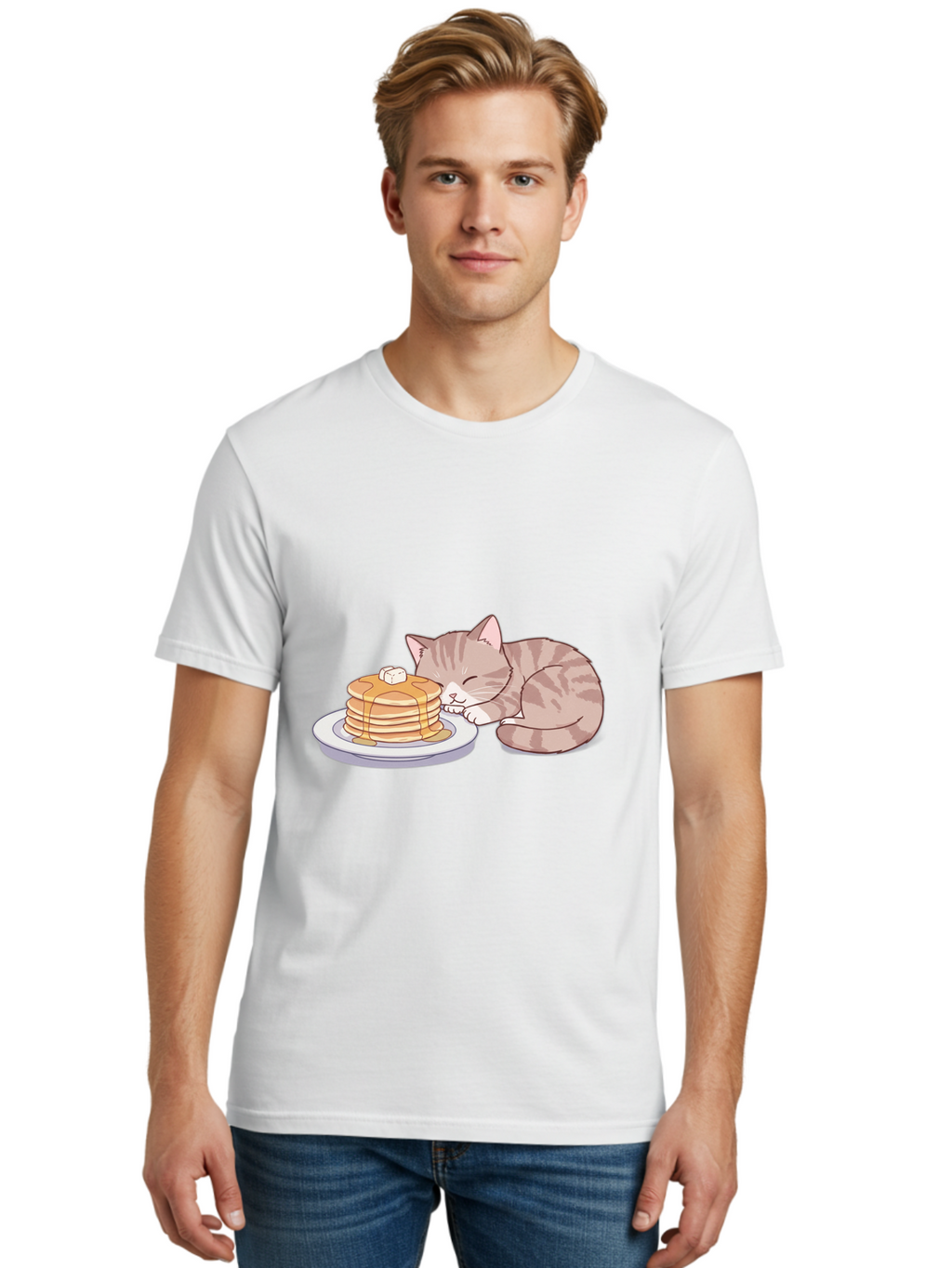 Cat-Sleeping-On-Pancakes Men'S Graphic Tee, 100% Cotton, Comfortable Casual Summer Wear, Machine Washable, Vintage Camera, Old Camera, Antique Camera, Black Camera, Classic Photography, Photography Equipment, Nostalgic Device, Film Camera, Bak222