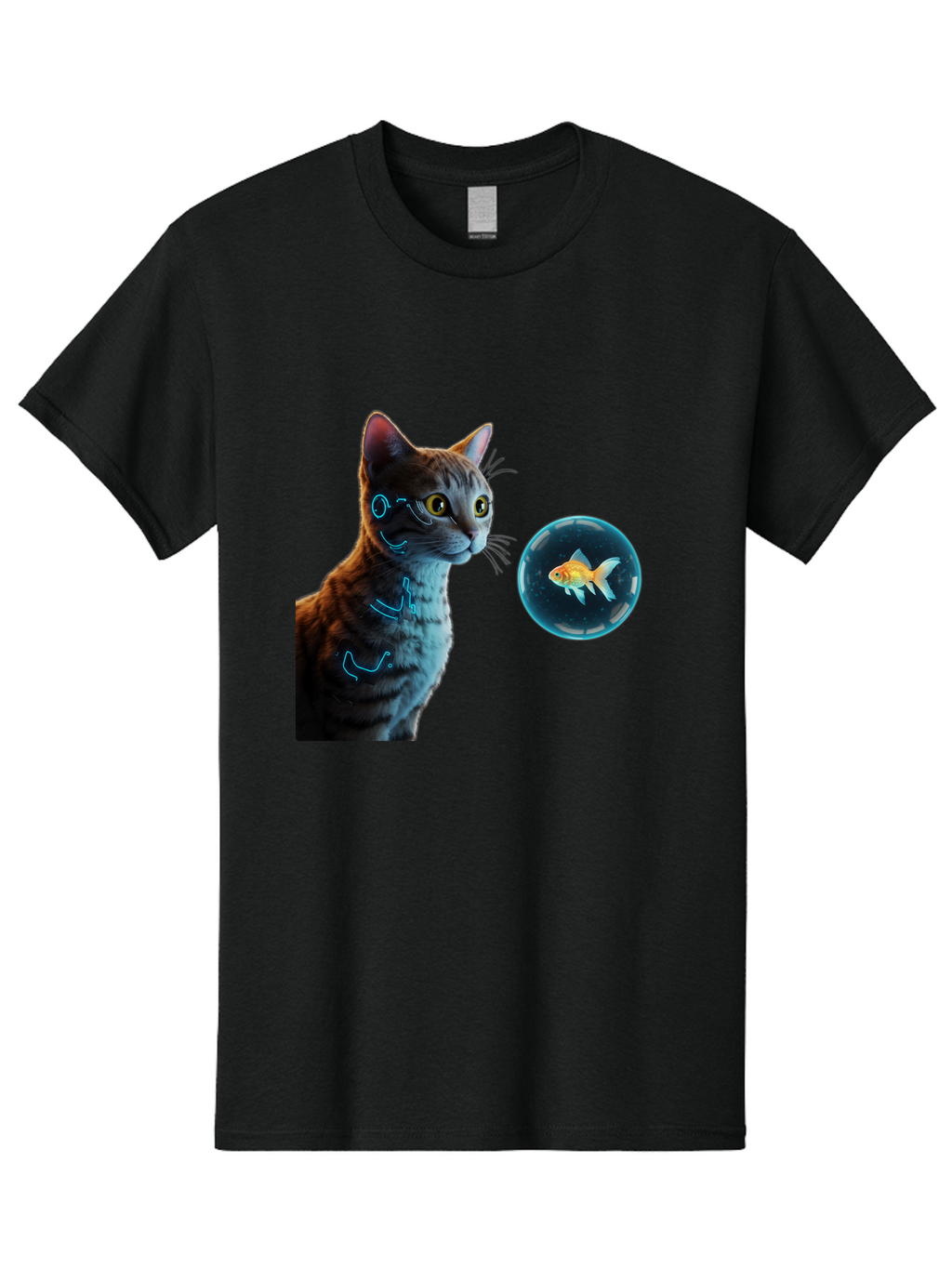 Cat-With-Fishbowl Men'S Graphic Tee, 100% Cotton, Comfortable Casual Summer Wear, Machine Washable, Vintage Camera, Old Camera, Antique Camera, Black Camera, Classic Photography, Photography Equipment, Nostalgic Device, Film Camera, Camera Art Bak223