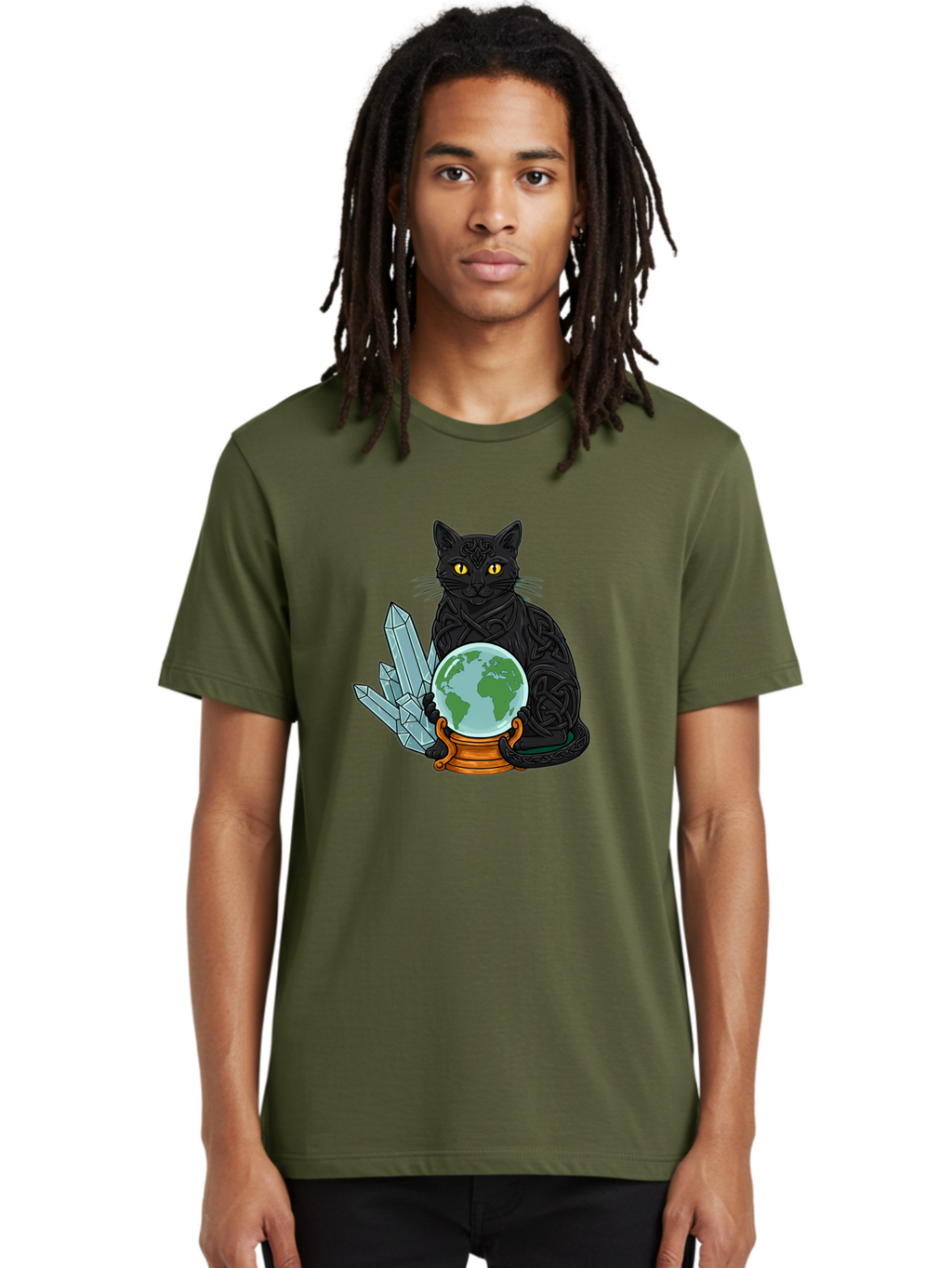 Celtic-Cat-With-Globe Men'S Graphic Tee, 100% Cotton, Comfortable Casual Summer Wear, Machine Washable, Vintage Camera, Old Camera, Antique Camera, Black Camera, Classic Photography, Photography Equipment, Nostalgic Device, Film Camera, Bak225