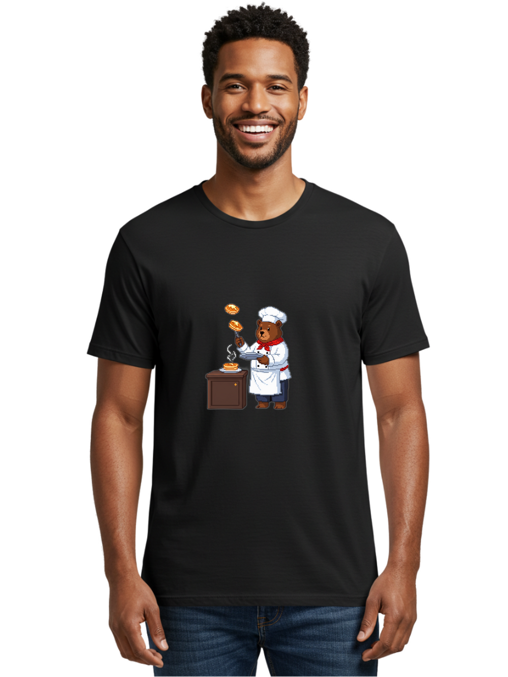 Chef-Bear-2 Men'S Graphic Tee, 100% Cotton, Comfortable Casual Summer Wear, Machine Washable, Vintage Camera, Old Camera, Antique Camera, Black Camera, Classic Photography, Photography Equipment, Nostalgic Device, Film Camera, Camera Art Bak231