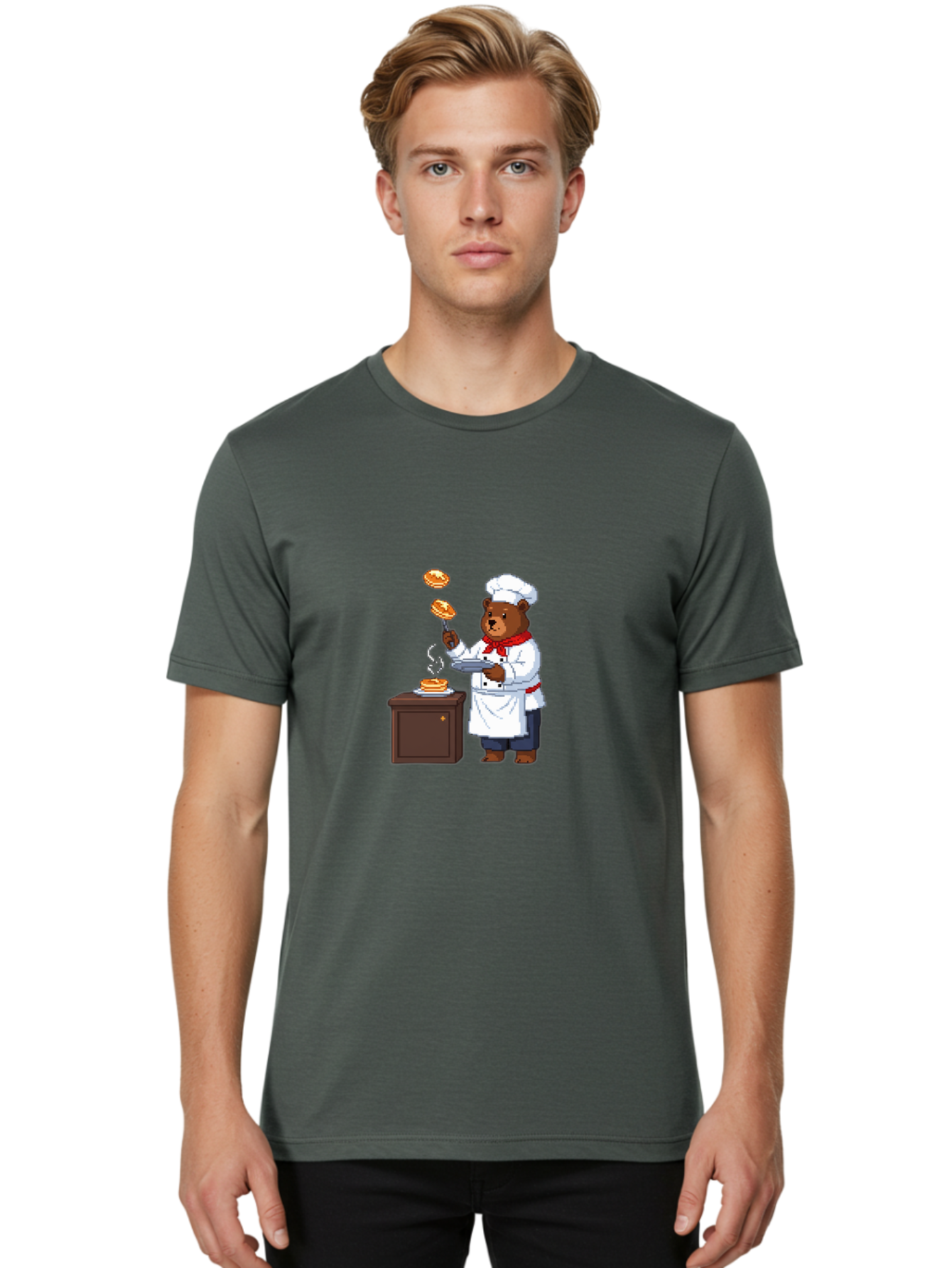 Chef-Bear-2 Men'S Graphic Tee, 100% Cotton, Comfortable Casual Summer Wear, Machine Washable, Vintage Camera, Old Camera, Antique Camera, Black Camera, Classic Photography, Photography Equipment, Nostalgic Device, Film Camera, Camera Art Bak231
