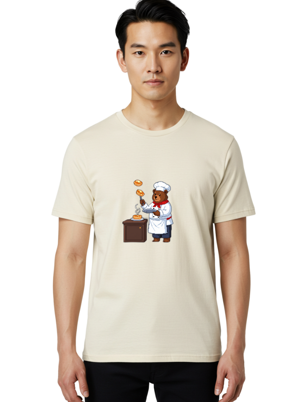 Chef-Bear-2 Men'S Graphic Tee, 100% Cotton, Comfortable Casual Summer Wear, Machine Washable, Vintage Camera, Old Camera, Antique Camera, Black Camera, Classic Photography, Photography Equipment, Nostalgic Device, Film Camera, Camera Art Bak231