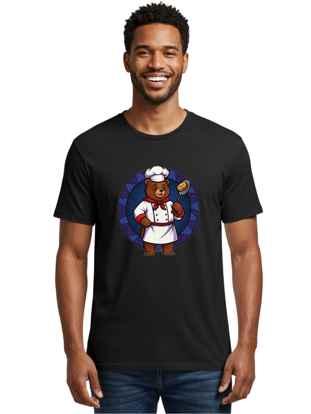 Chef-Bear-3 Men'S Graphic Tee, 100% Cotton, Comfortable Casual Summer Wear, Machine Washable, Vintage Camera, Old Camera, Antique Camera, Black Camera, Classic Photography, Photography Equipment, Nostalgic Device, Film Camera, Camera Art Bak232