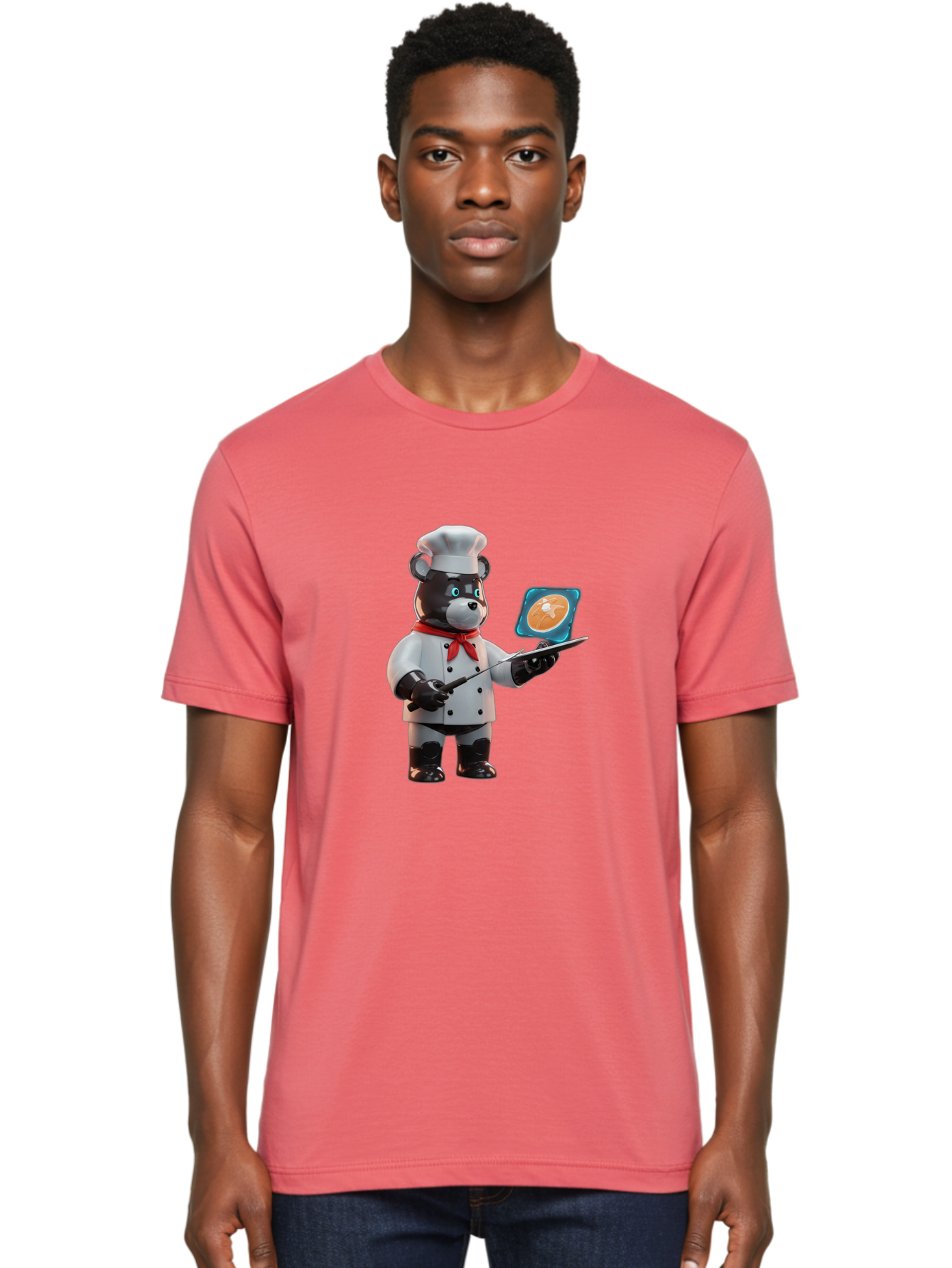 Chef-Bear-4 Men'S Graphic Tee, 100% Cotton, Comfortable Casual Summer Wear, Machine Washable, Vintage Camera, Old Camera, Antique Camera, Black Camera, Classic Photography, Photography Equipment, Nostalgic Device, Film Camera, Camera Art Bak233
