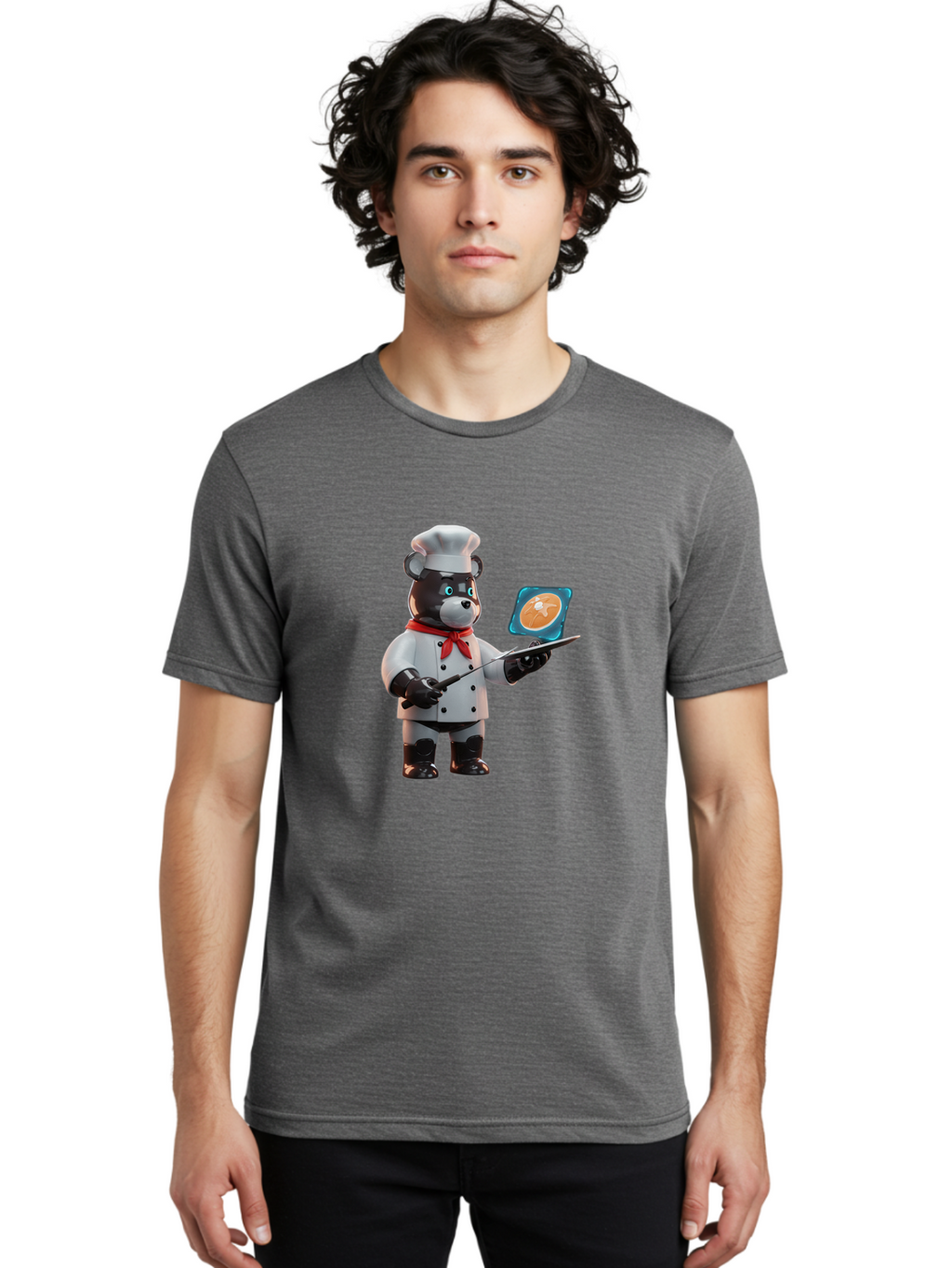 Chef-Bear-4 Men'S Graphic Tee, 100% Cotton, Comfortable Casual Summer Wear, Machine Washable, Vintage Camera, Old Camera, Antique Camera, Black Camera, Classic Photography, Photography Equipment, Nostalgic Device, Film Camera, Camera Art Bak233