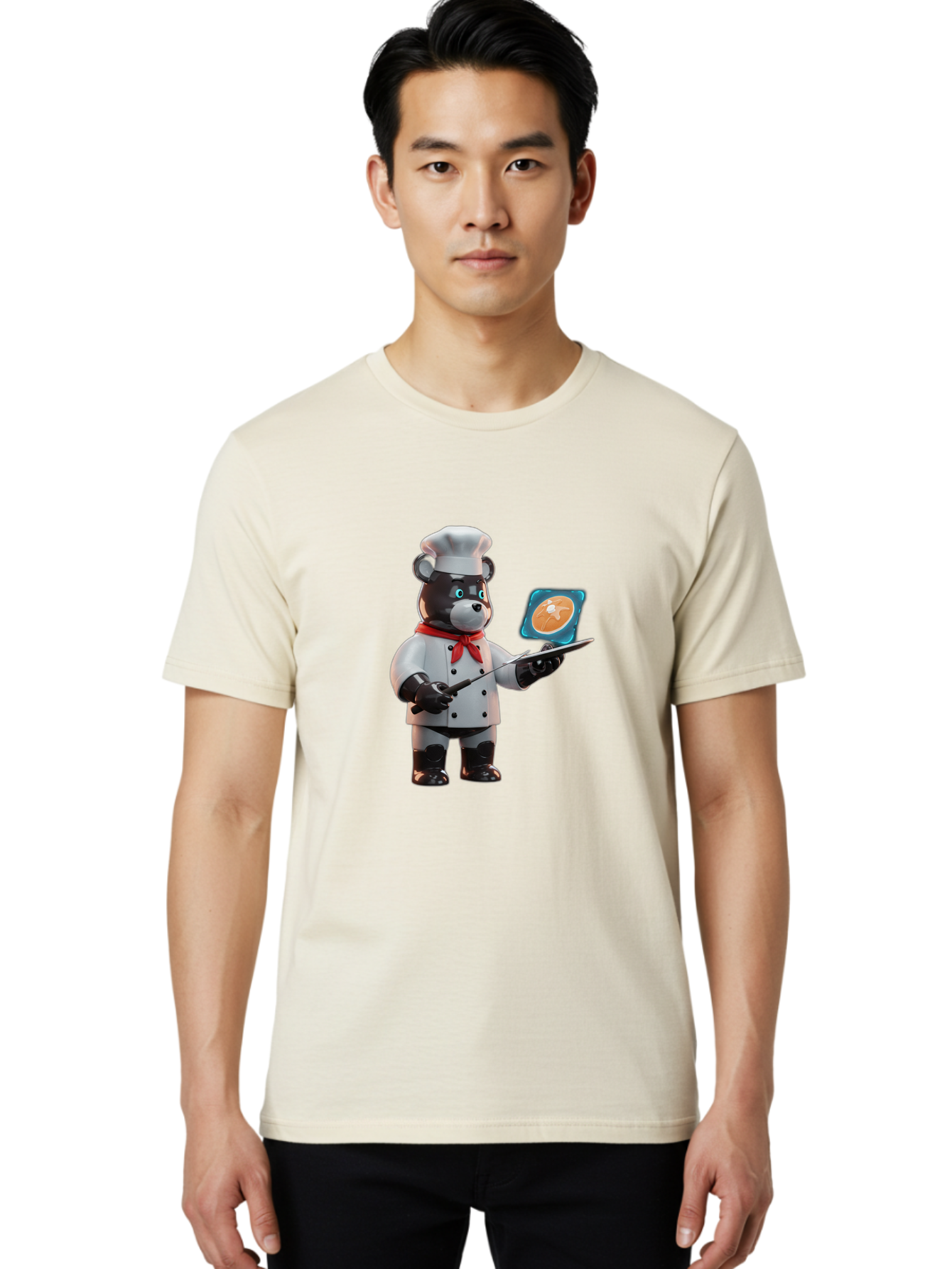 Chef-Bear-4 Men'S Graphic Tee, 100% Cotton, Comfortable Casual Summer Wear, Machine Washable, Vintage Camera, Old Camera, Antique Camera, Black Camera, Classic Photography, Photography Equipment, Nostalgic Device, Film Camera, Camera Art Bak233