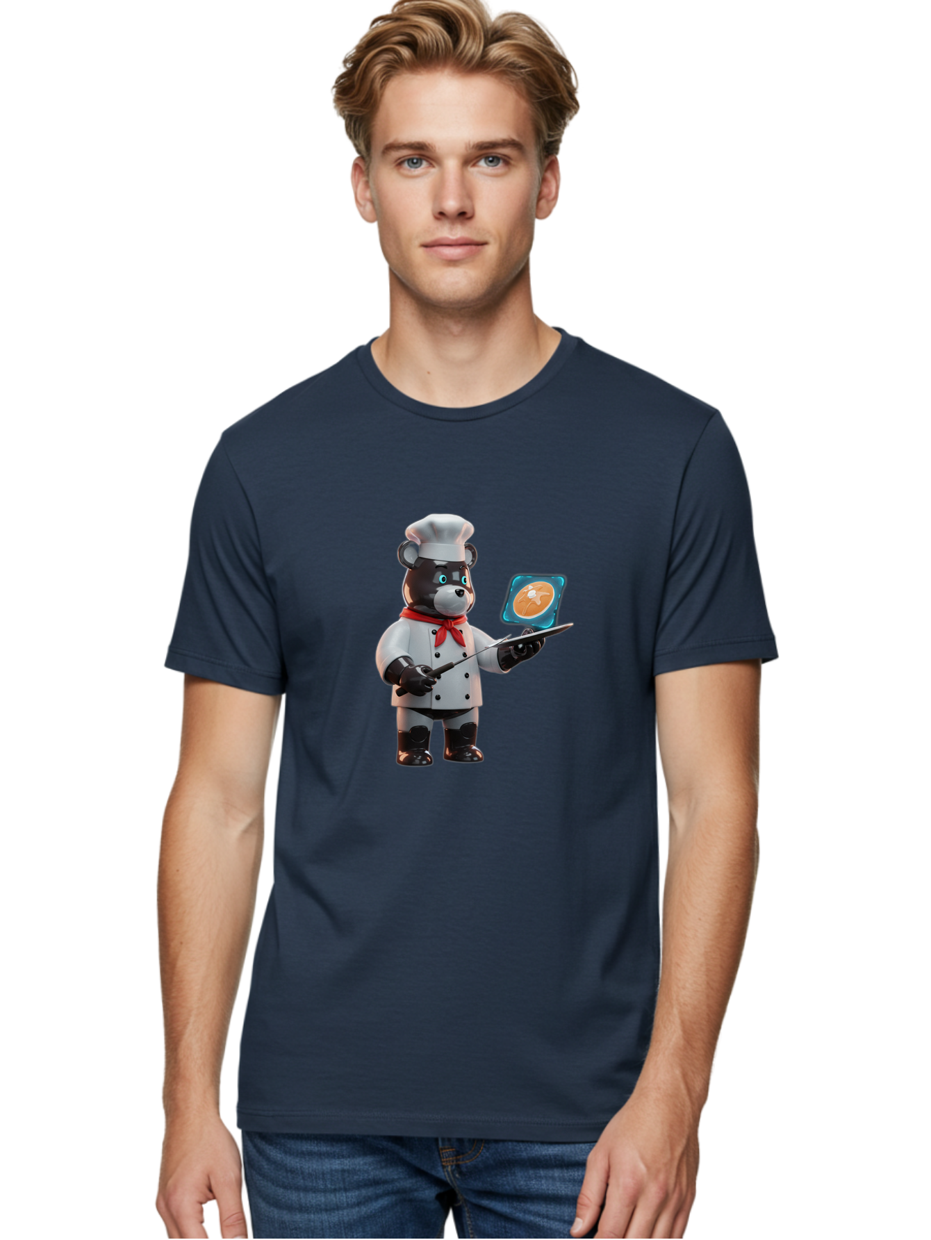 Chef-Bear-4 Men'S Graphic Tee, 100% Cotton, Comfortable Casual Summer Wear, Machine Washable, Vintage Camera, Old Camera, Antique Camera, Black Camera, Classic Photography, Photography Equipment, Nostalgic Device, Film Camera, Camera Art Bak233
