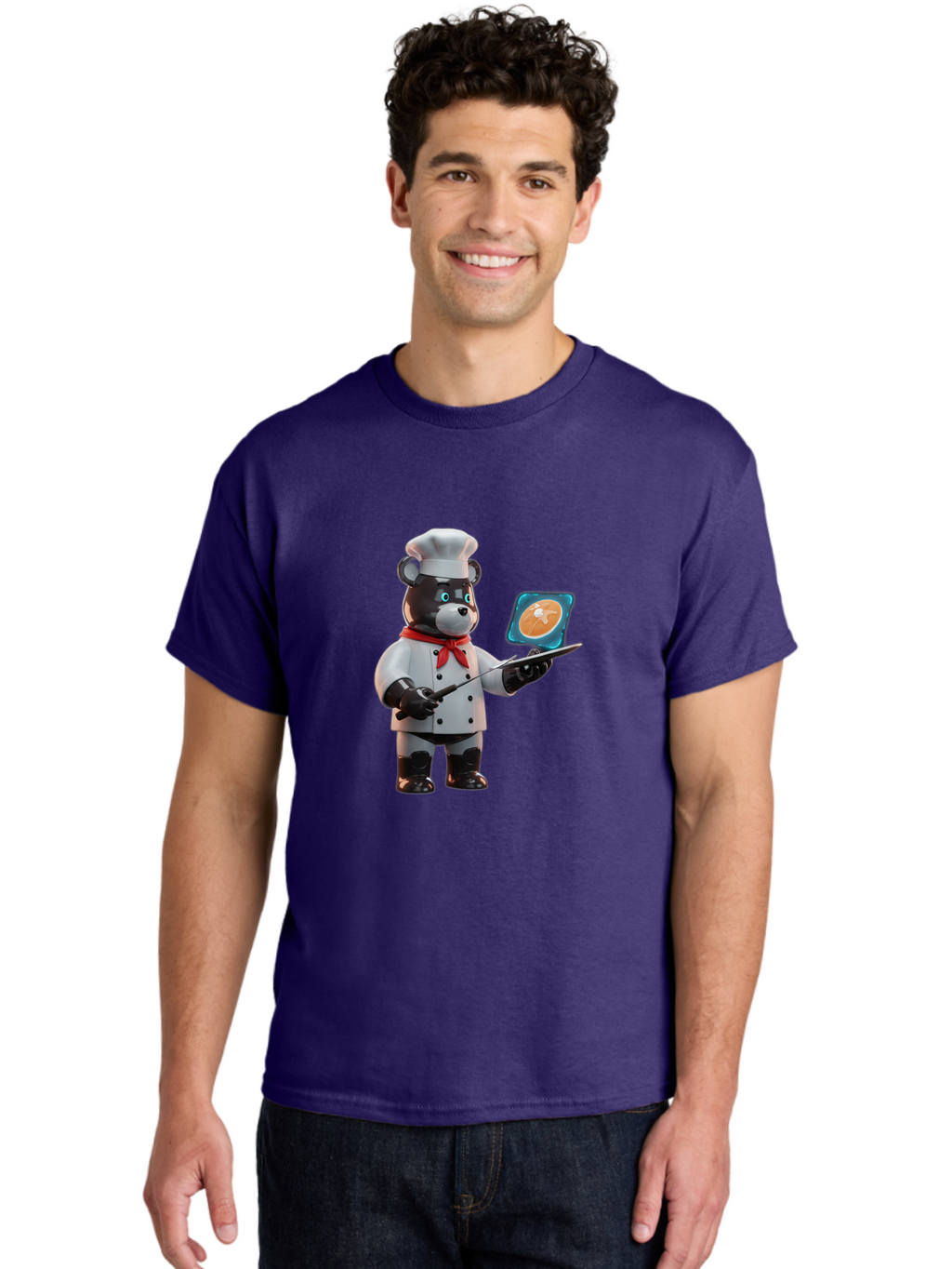 Chef-Bear-4 Men'S Graphic Tee, 100% Cotton, Comfortable Casual Summer Wear, Machine Washable, Vintage Camera, Old Camera, Antique Camera, Black Camera, Classic Photography, Photography Equipment, Nostalgic Device, Film Camera, Camera Art Bak233