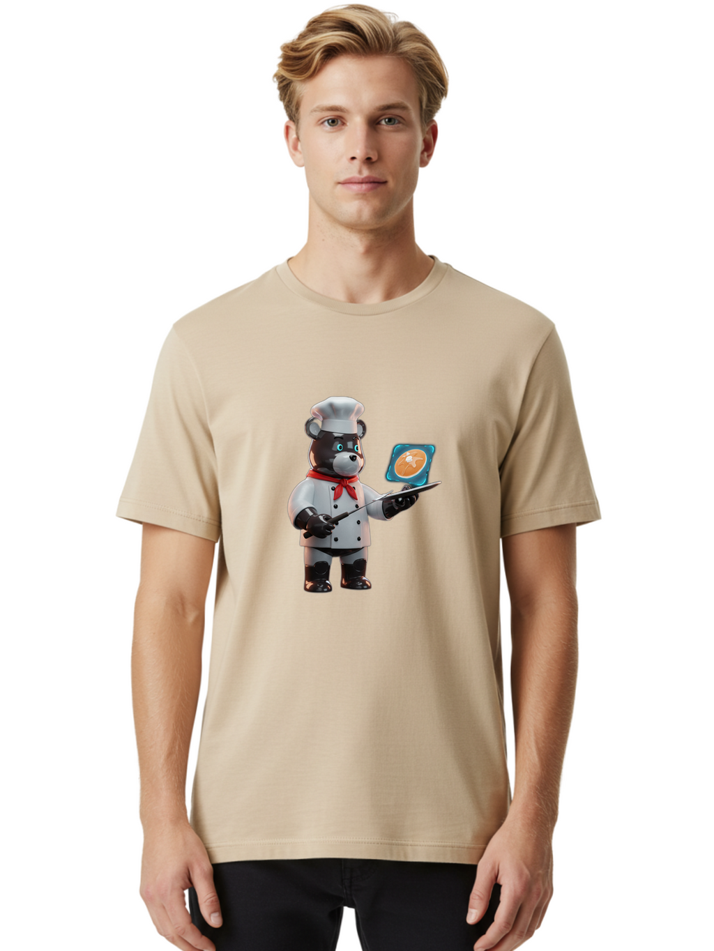Chef-Bear-4 Men'S Graphic Tee, 100% Cotton, Comfortable Casual Summer Wear, Machine Washable, Vintage Camera, Old Camera, Antique Camera, Black Camera, Classic Photography, Photography Equipment, Nostalgic Device, Film Camera, Camera Art Bak233