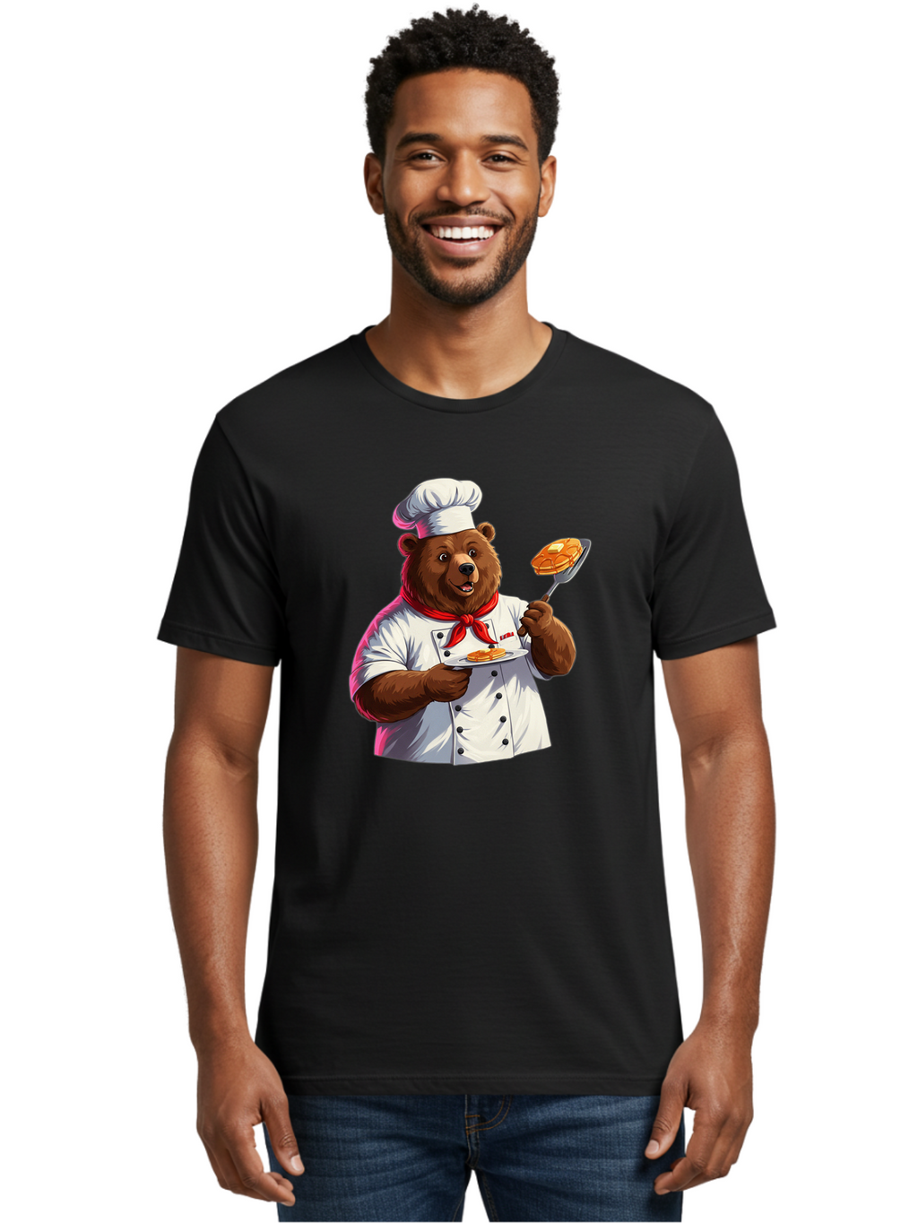 Chef-Bear-5 Men'S Graphic Tee, 100% Cotton, Comfortable Casual Summer Wear, Machine Washable, Vintage Camera, Old Camera, Antique Camera, Black Camera, Classic Photography, Photography Equipment, Nostalgic Device, Film Camera, Camera Art Bak234