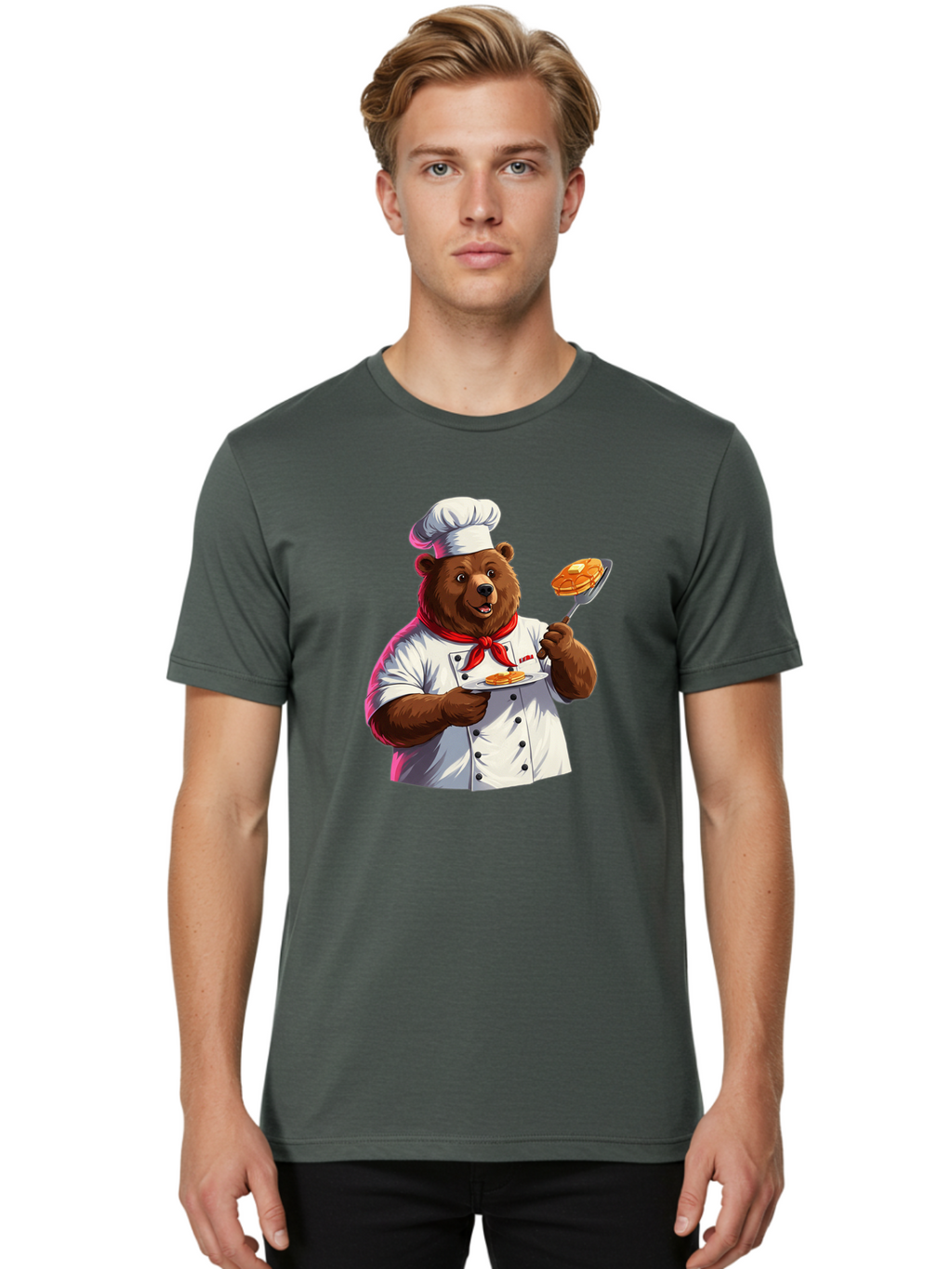 Chef-Bear-5 Men'S Graphic Tee, 100% Cotton, Comfortable Casual Summer Wear, Machine Washable, Vintage Camera, Old Camera, Antique Camera, Black Camera, Classic Photography, Photography Equipment, Nostalgic Device, Film Camera, Camera Art Bak234