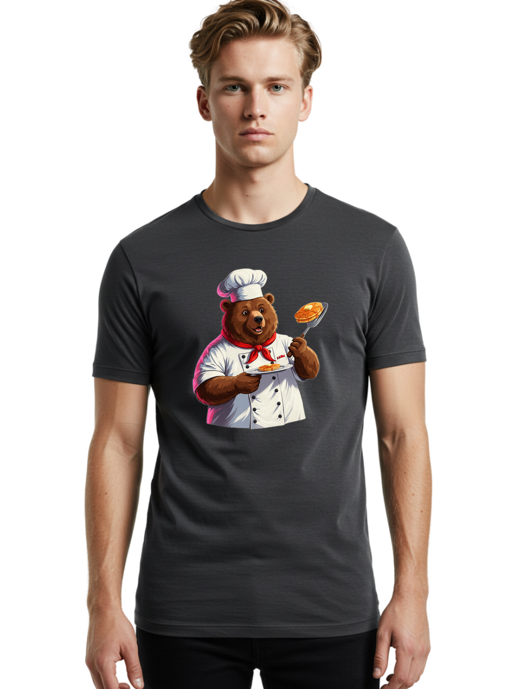 Chef-Bear-5 Men'S Graphic Tee, 100% Cotton, Comfortable Casual Summer Wear, Machine Washable, Vintage Camera, Old Camera, Antique Camera, Black Camera, Classic Photography, Photography Equipment, Nostalgic Device, Film Camera, Camera Art Bak234