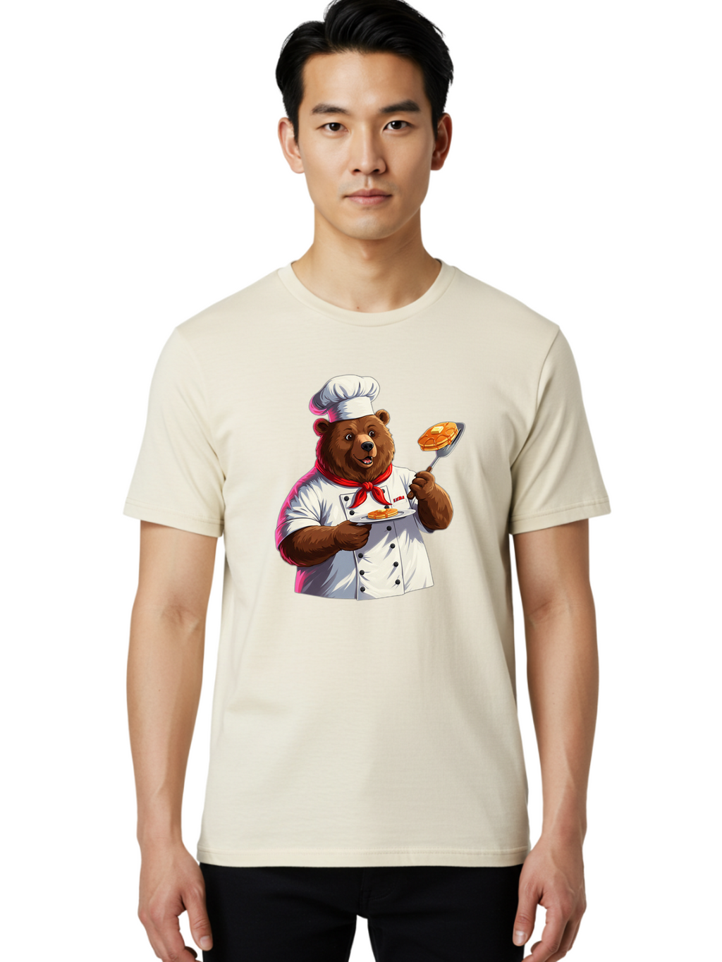 Chef-Bear-5 Men'S Graphic Tee, 100% Cotton, Comfortable Casual Summer Wear, Machine Washable, Vintage Camera, Old Camera, Antique Camera, Black Camera, Classic Photography, Photography Equipment, Nostalgic Device, Film Camera, Camera Art Bak234