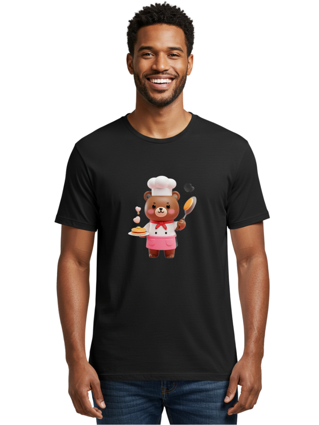 Chef-Bear-6 Men'S Graphic Tee, 100% Cotton, Comfortable Casual Summer Wear, Machine Washable, Vintage Camera, Old Camera, Antique Camera, Black Camera, Classic Photography, Photography Equipment, Nostalgic Device, Film Camera, Camera Art Bak235