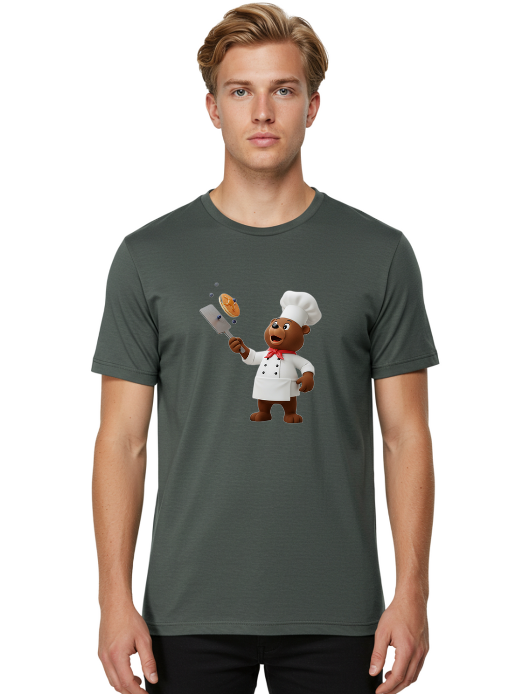Chef-Bear Men'S Graphic Tee, 100% Cotton, Comfortable Casual Summer Wear, Machine Washable, Vintage Camera, Old Camera, Antique Camera, Black Camera, Classic Photography, Photography Equipment, Nostalgic Device, Film Camera, Camera Art Bak238
