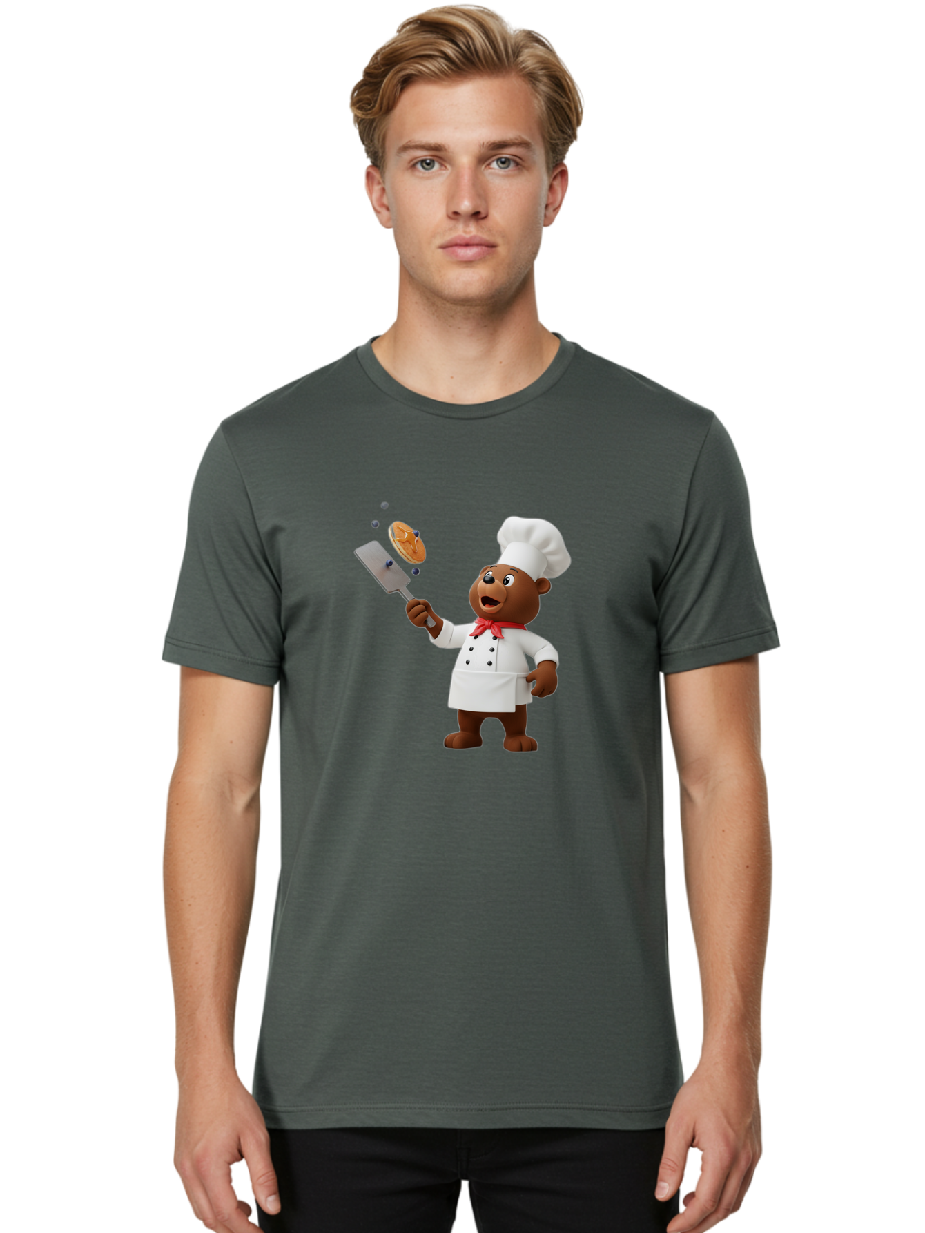 Chef-Bear Men'S Graphic Tee, 100% Cotton, Comfortable Casual Summer Wear, Machine Washable, Vintage Camera, Old Camera, Antique Camera, Black Camera, Classic Photography, Photography Equipment, Nostalgic Device, Film Camera, Camera Art Bak238