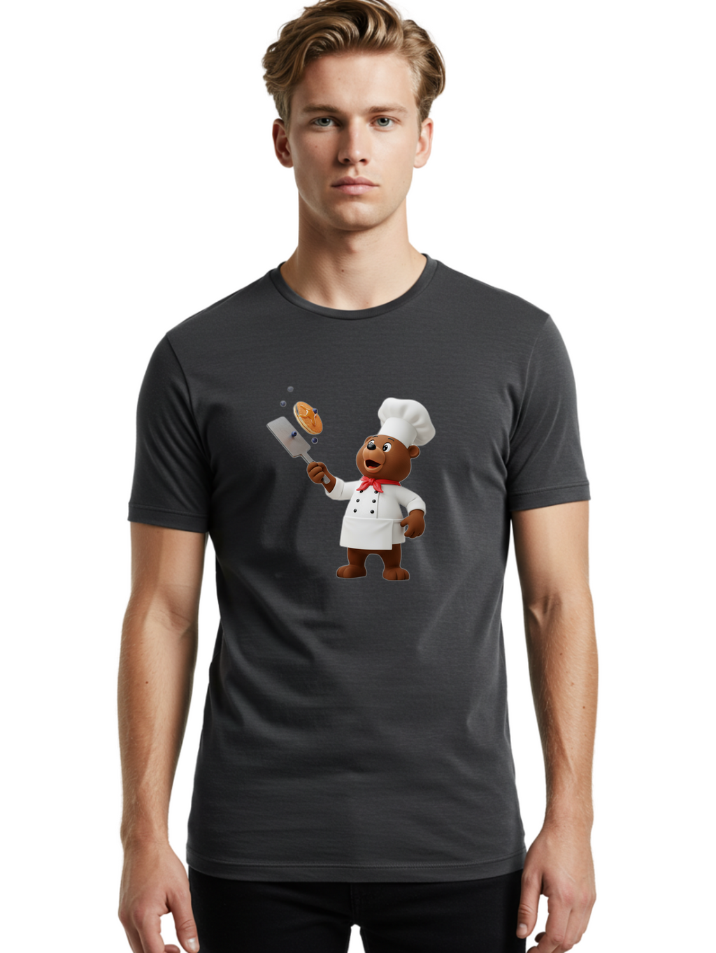 Chef-Bear Men'S Graphic Tee, 100% Cotton, Comfortable Casual Summer Wear, Machine Washable, Vintage Camera, Old Camera, Antique Camera, Black Camera, Classic Photography, Photography Equipment, Nostalgic Device, Film Camera, Camera Art Bak238